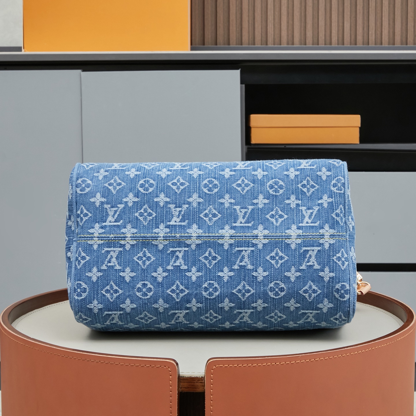 Louis Vuitton Speedy Bandouliere 30 Denim Handbag - Image 4