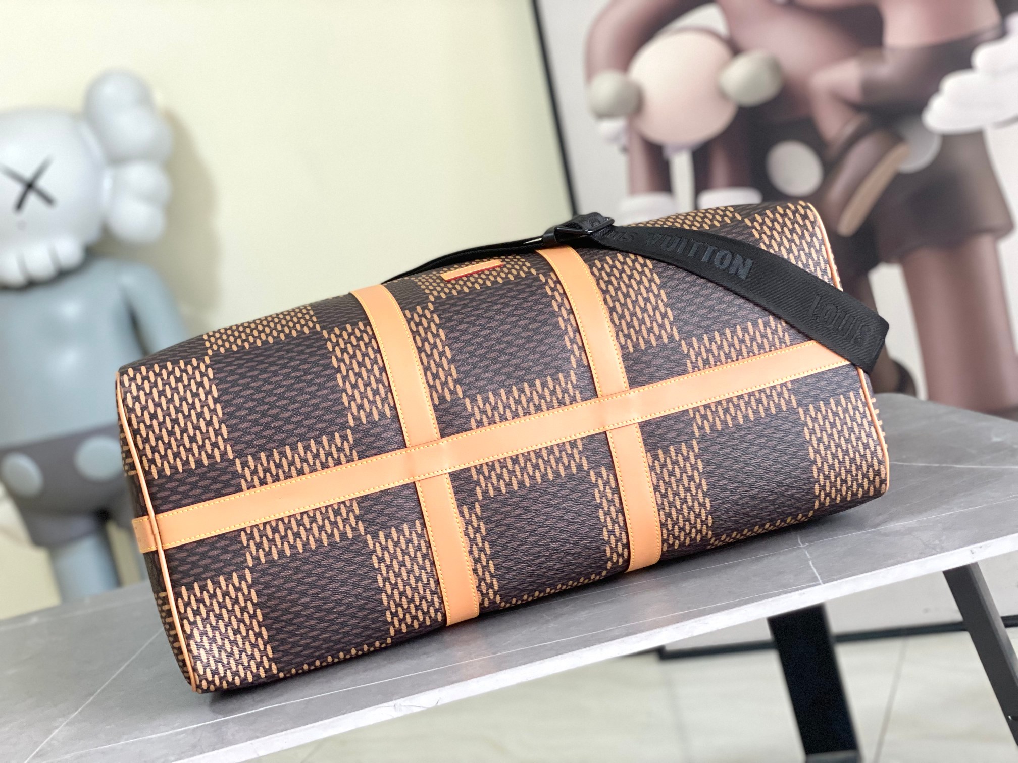 Louis Vuitton Keepall Bandouliere 50 Checkered Travel Bag - Image 4