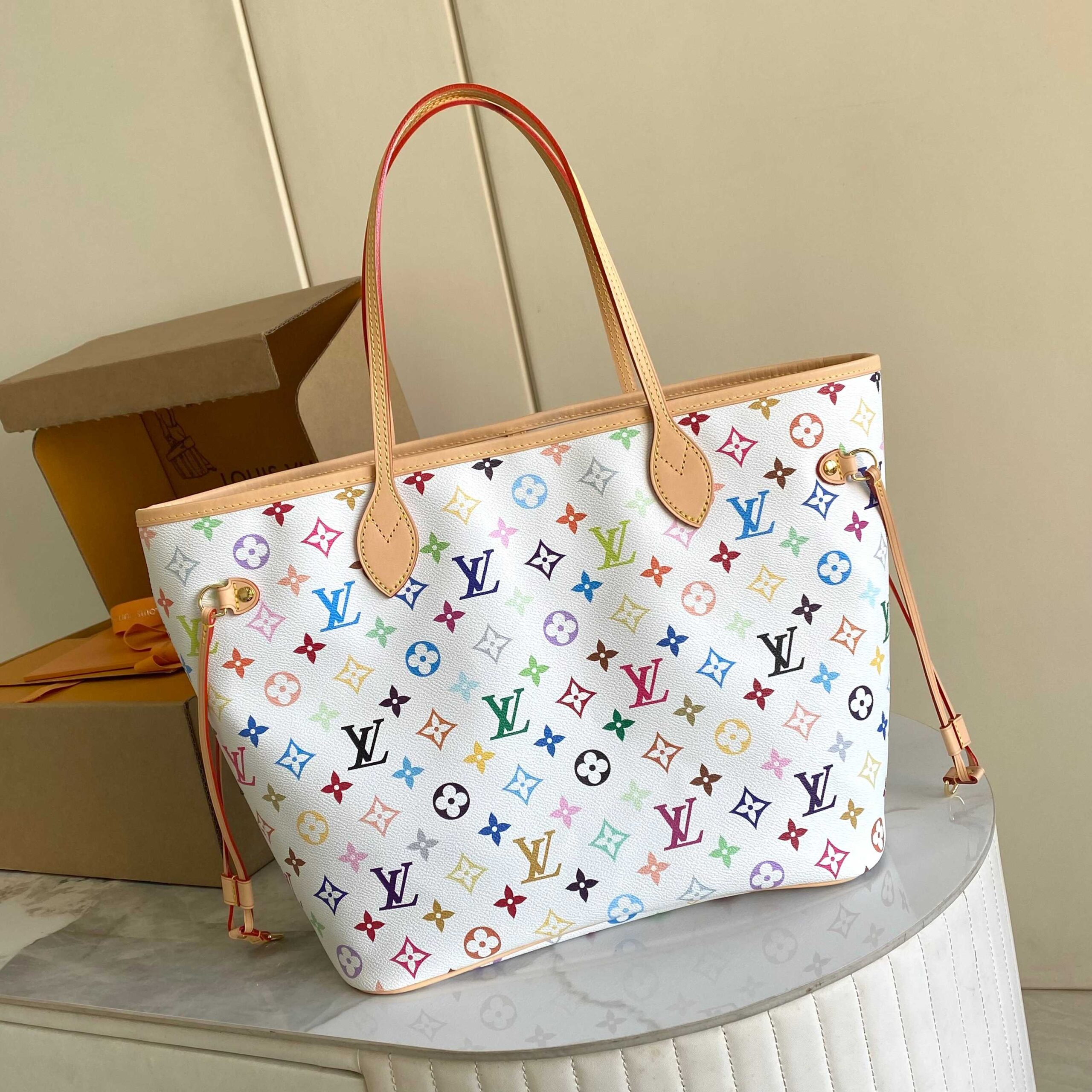Louis Vuitton x Takashi Murakami Neverfull Medium Tote Bag - Image 4