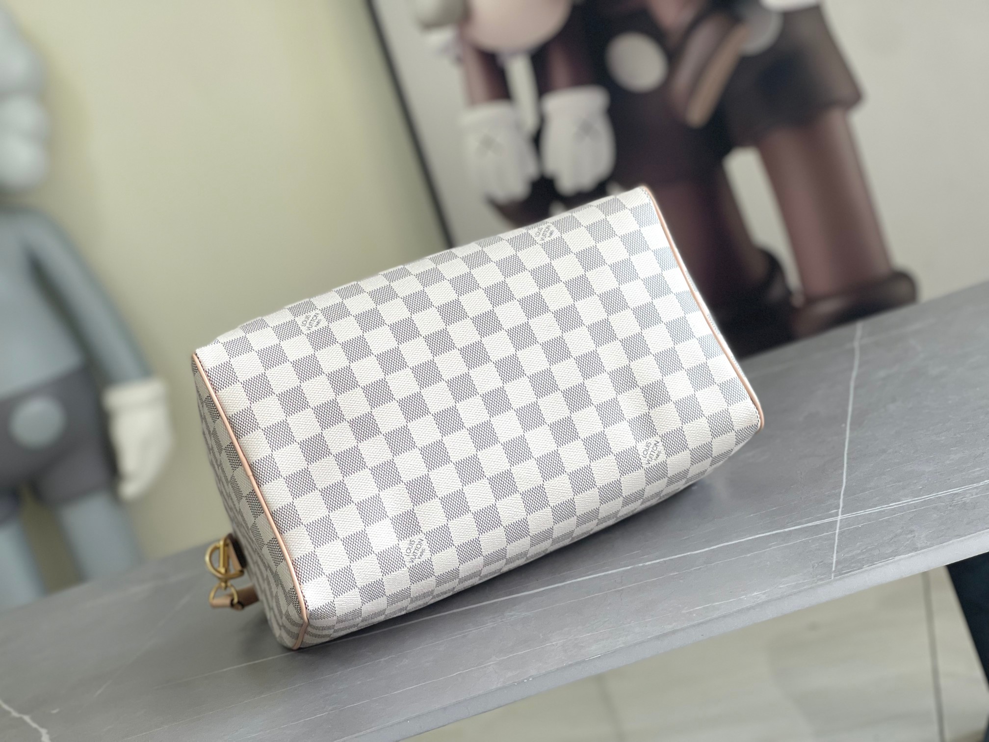 Louis Vuitton Speedy Bandoulière 30 Damier Azur Canvas Handbag - Image 4