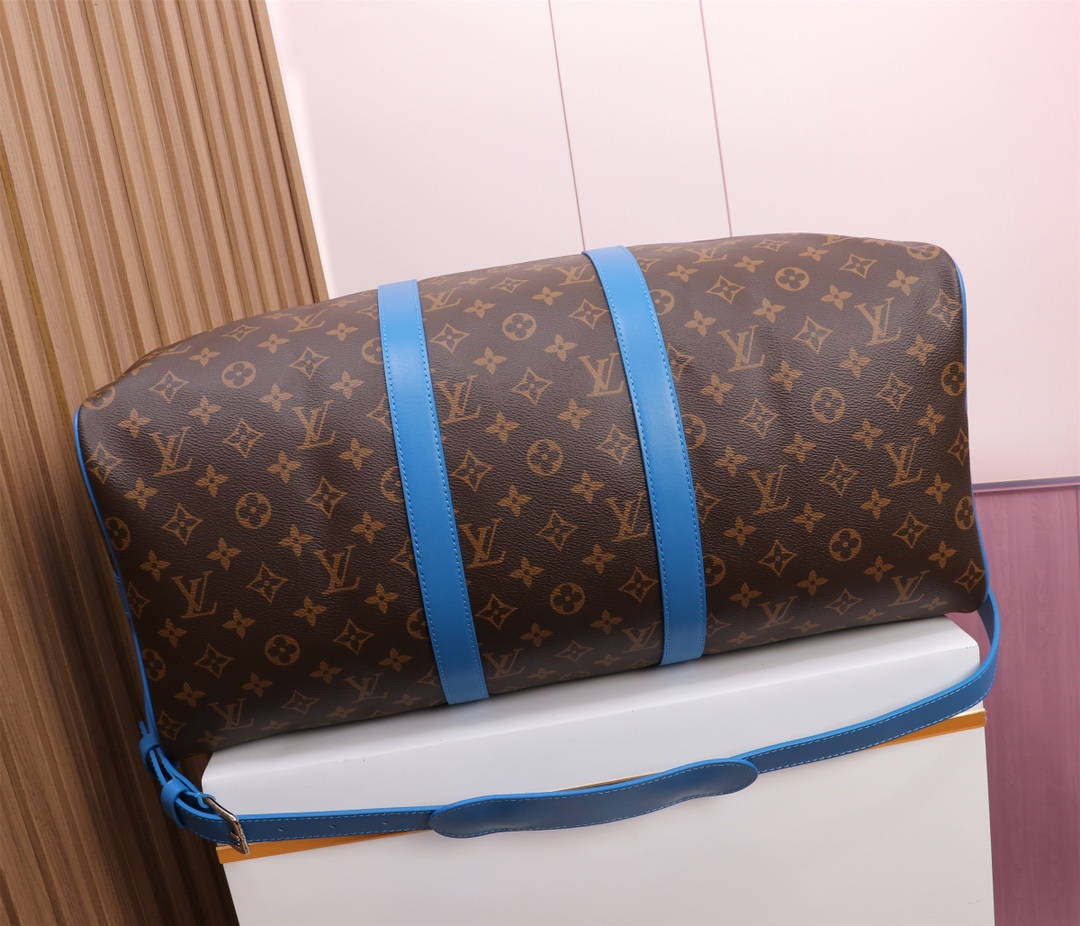 Keepall Bandoulière 50 Travel Bag in Monogram Macassar Canvas - Image 4