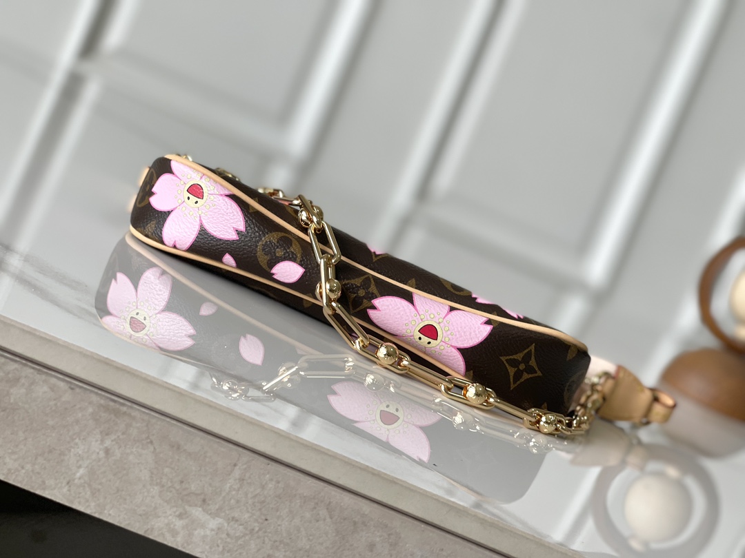 Louis Vuitton Pochette Accessoires M13666 Cherry Blossom Monogram Canvas Pouch - Image 4