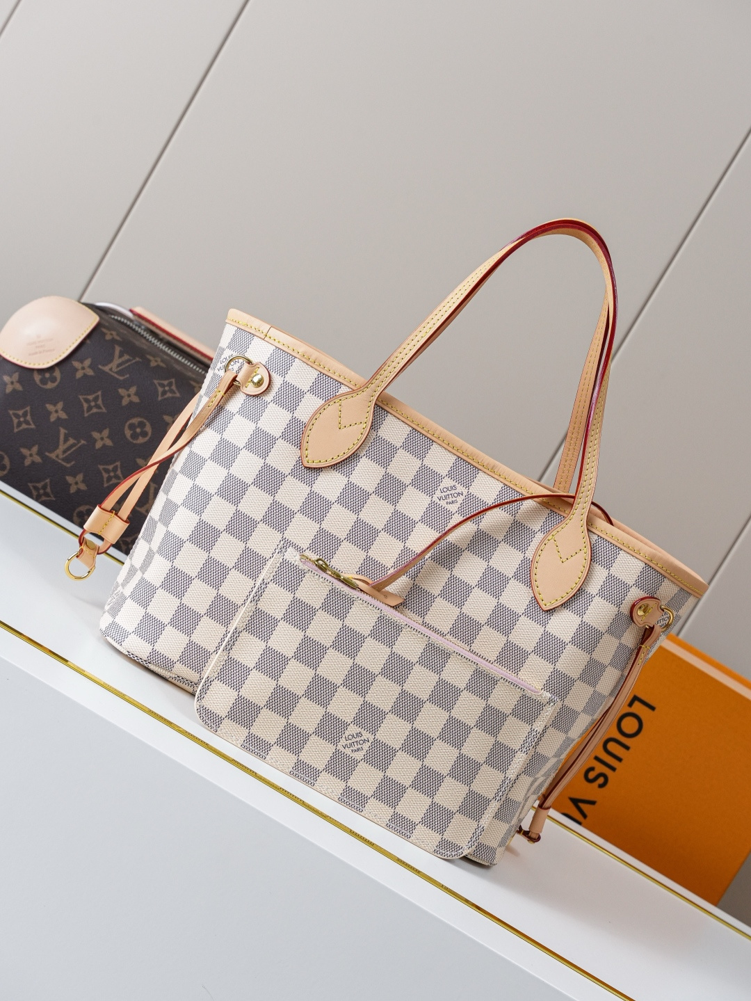 Louis Vuitton Neverfull Small Tote Bag in Damier Azur Canvas - Image 4