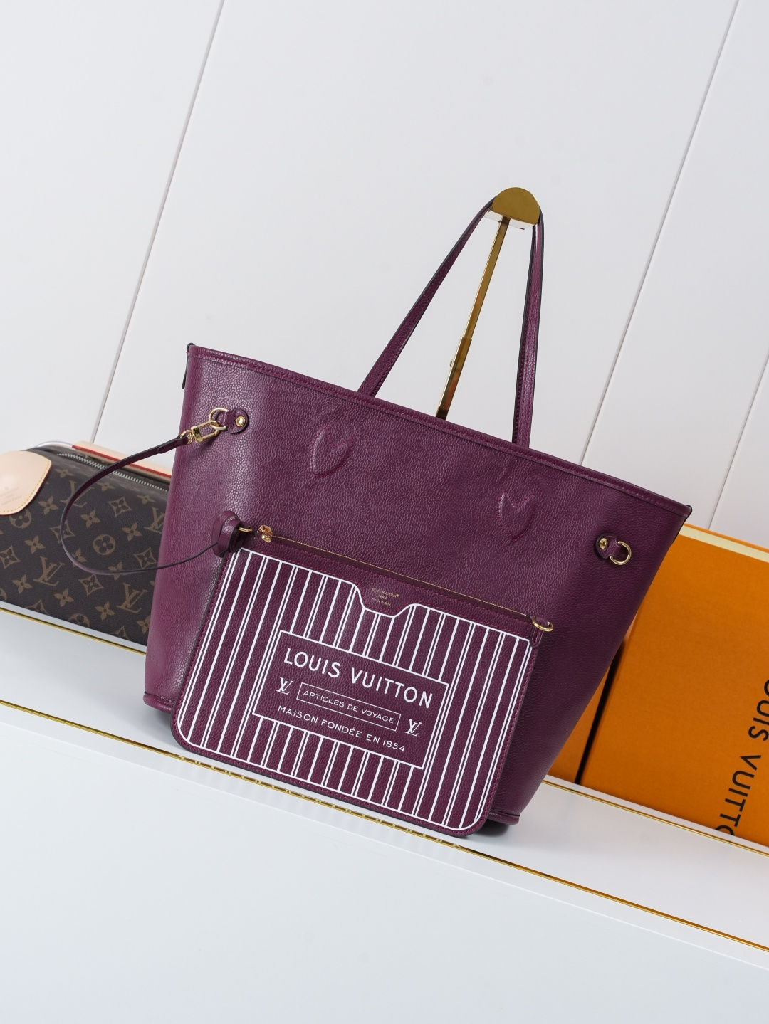 Louis Vuitton Neverfull Inside Out MM Handbag M25663 in Purple Red - Image 4