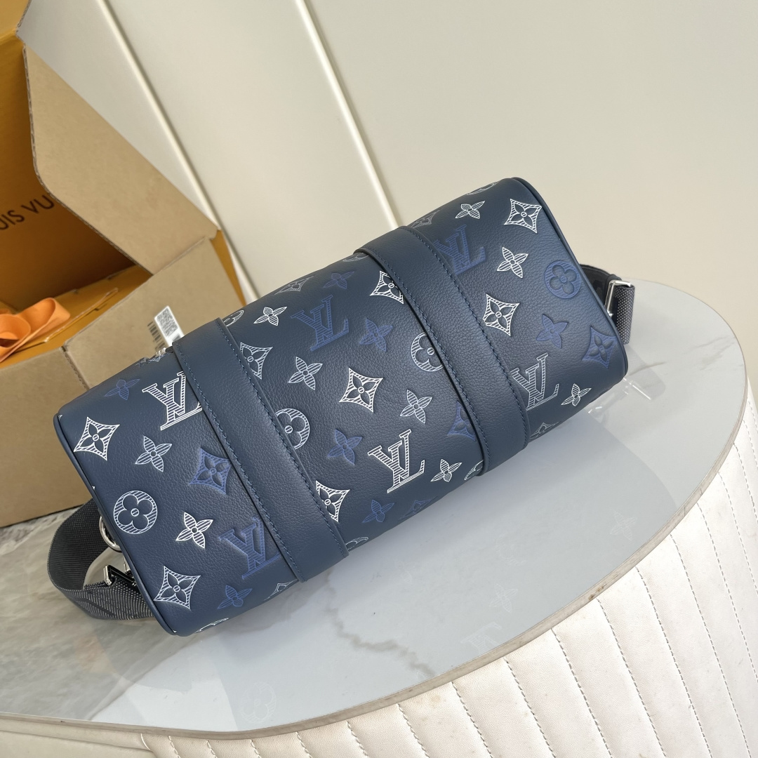 Louis Vuitton City Keepall Bag in Monogram Shadow Leather - Image 4