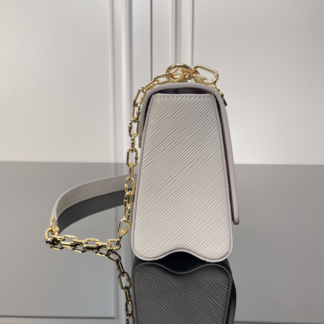 Louis Vuitton Twist Medium Handbag in Gray Epi Leather - Image 4