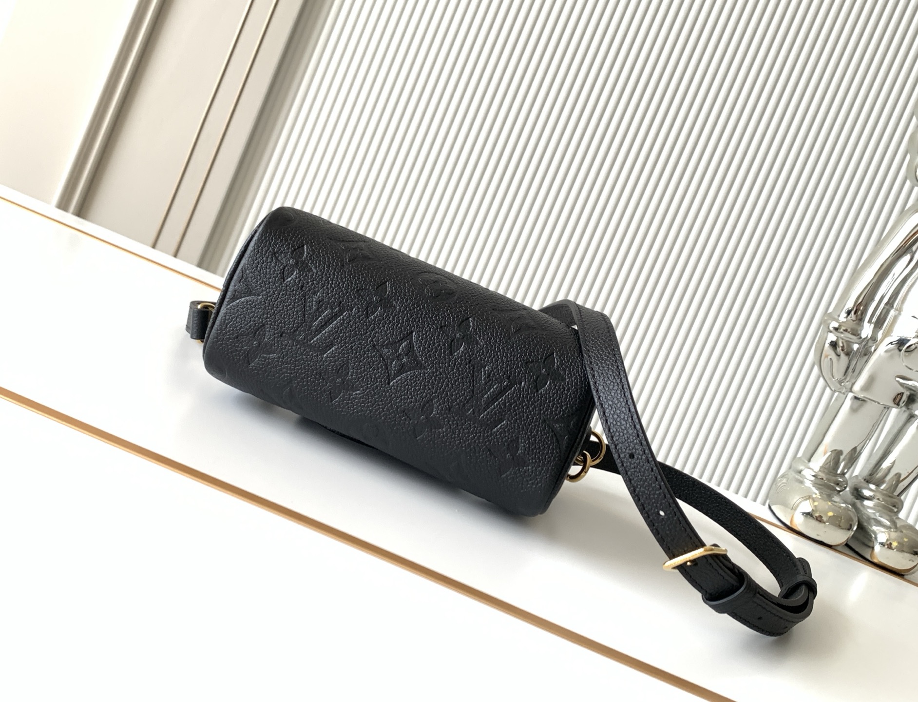 Louis Vuitton Nano Speedy Handbag in Black Monogram Empreinte Leather - Image 4