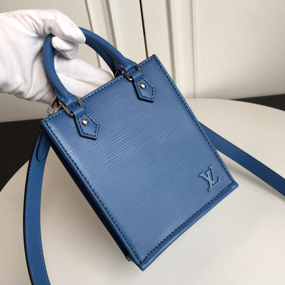 Louis Vuitton Petit Sac Plat Bag in Lake Blue Epi Leather - Image 4