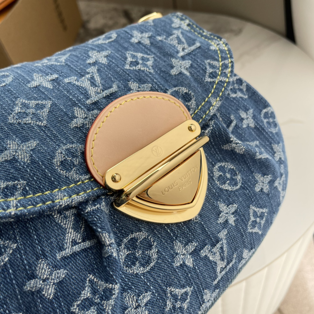 Saint Laurent Sunset Monogram Denim Crossbody Bag - Image 4