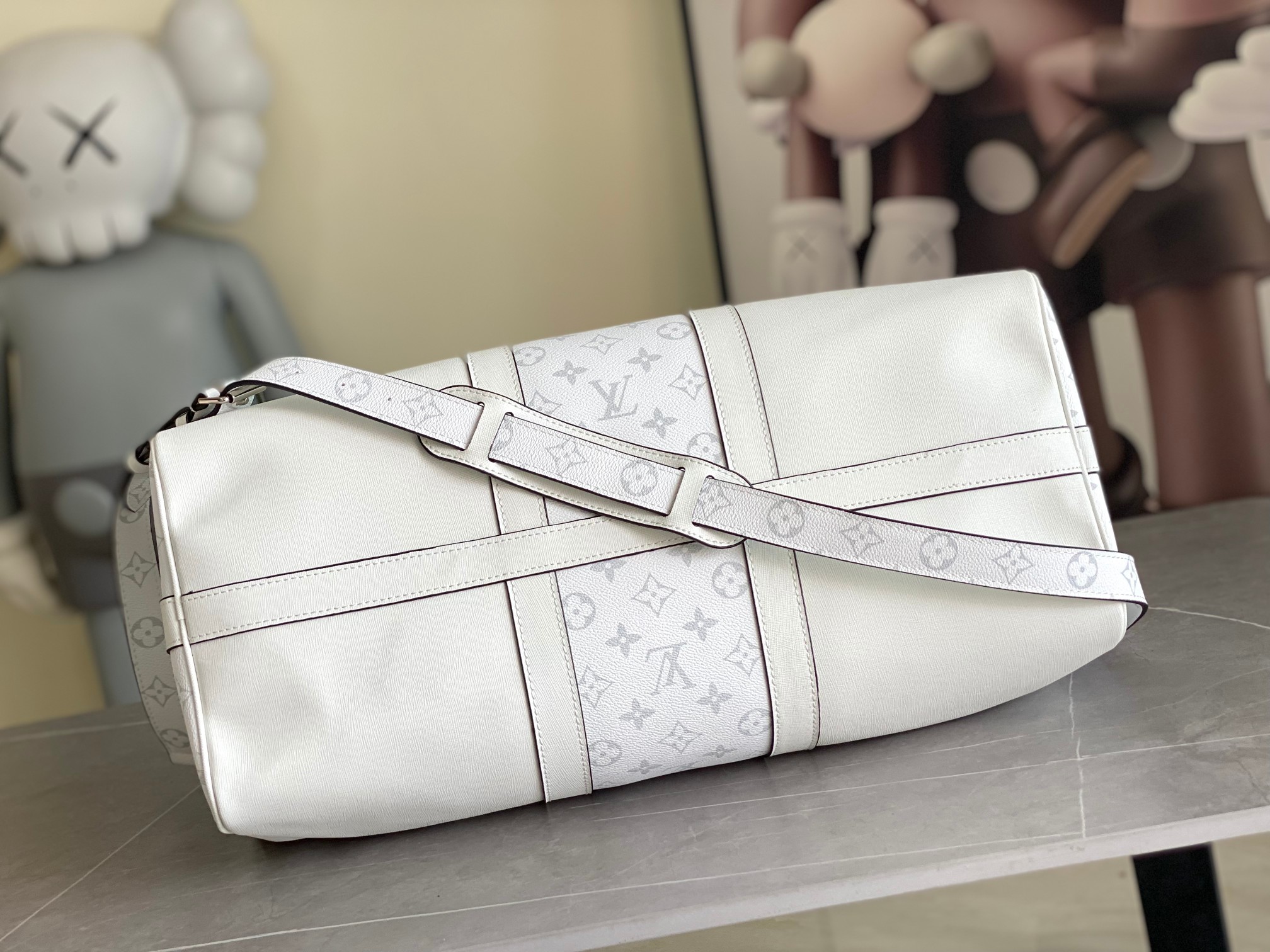 Louis Vuitton Taigarama Keepall Travel Bag M27792 / M30885 - White - Image 4