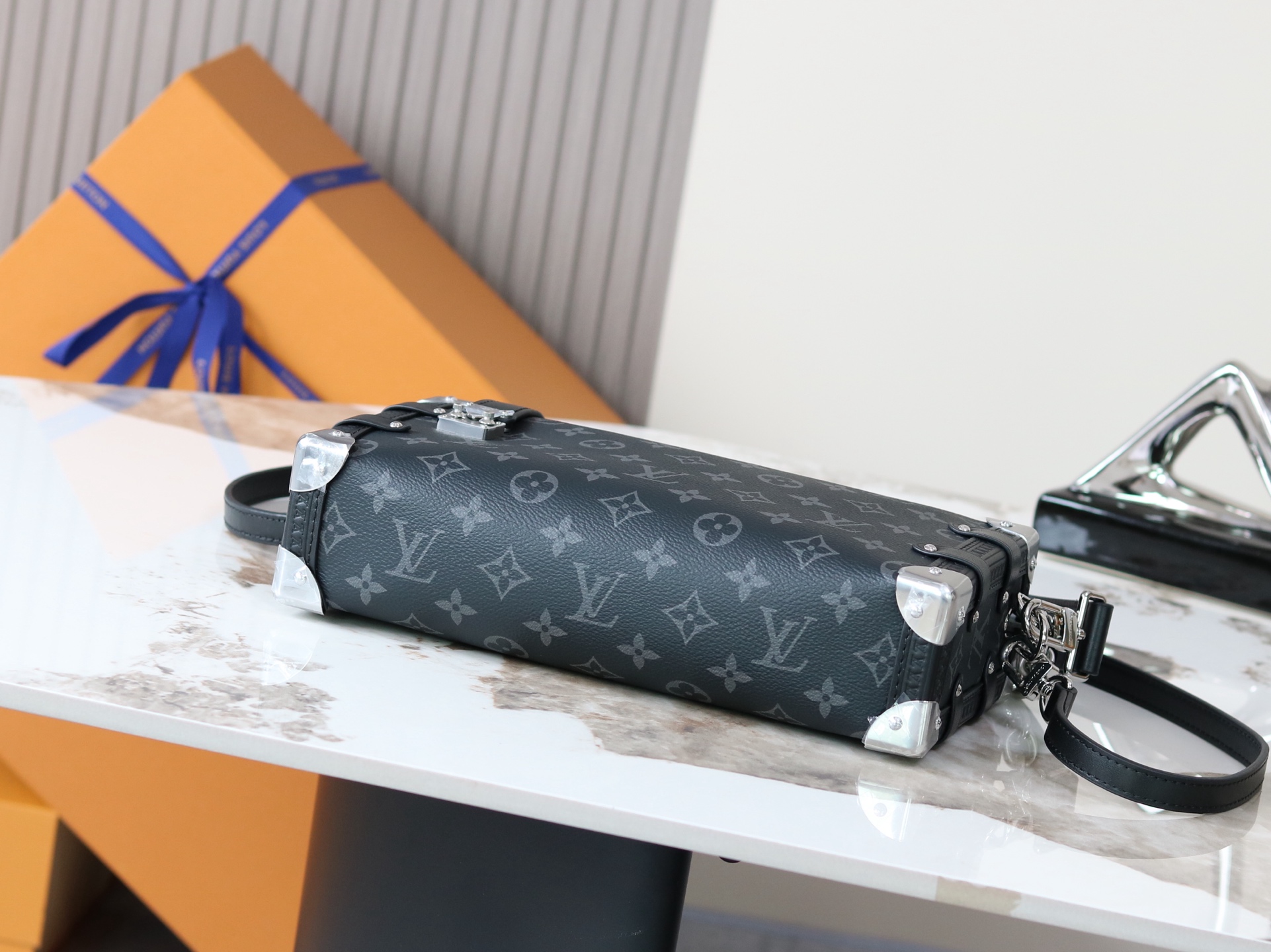 Louis Vuitton Side Trunk East West Bag in Monogram Eclipse Canvas - Image 4