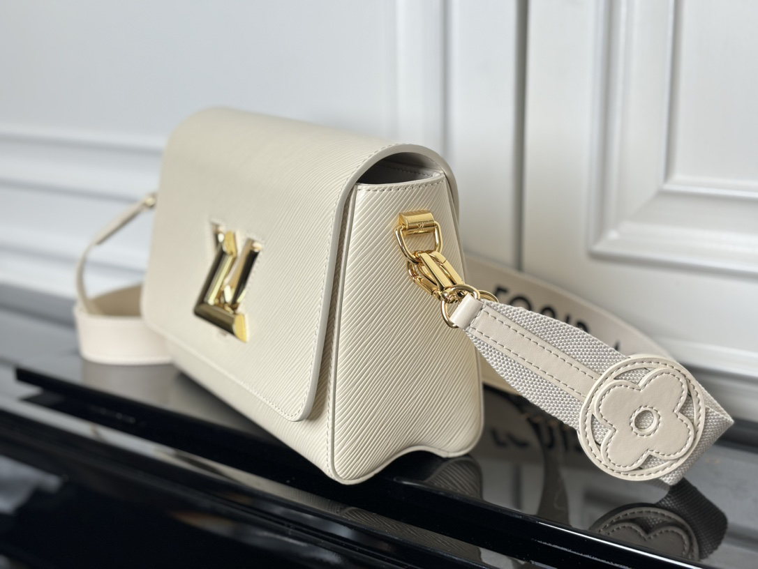 Louis Vuitton Twist Medium Crossbody Bag in White Epi Leather - Image 4