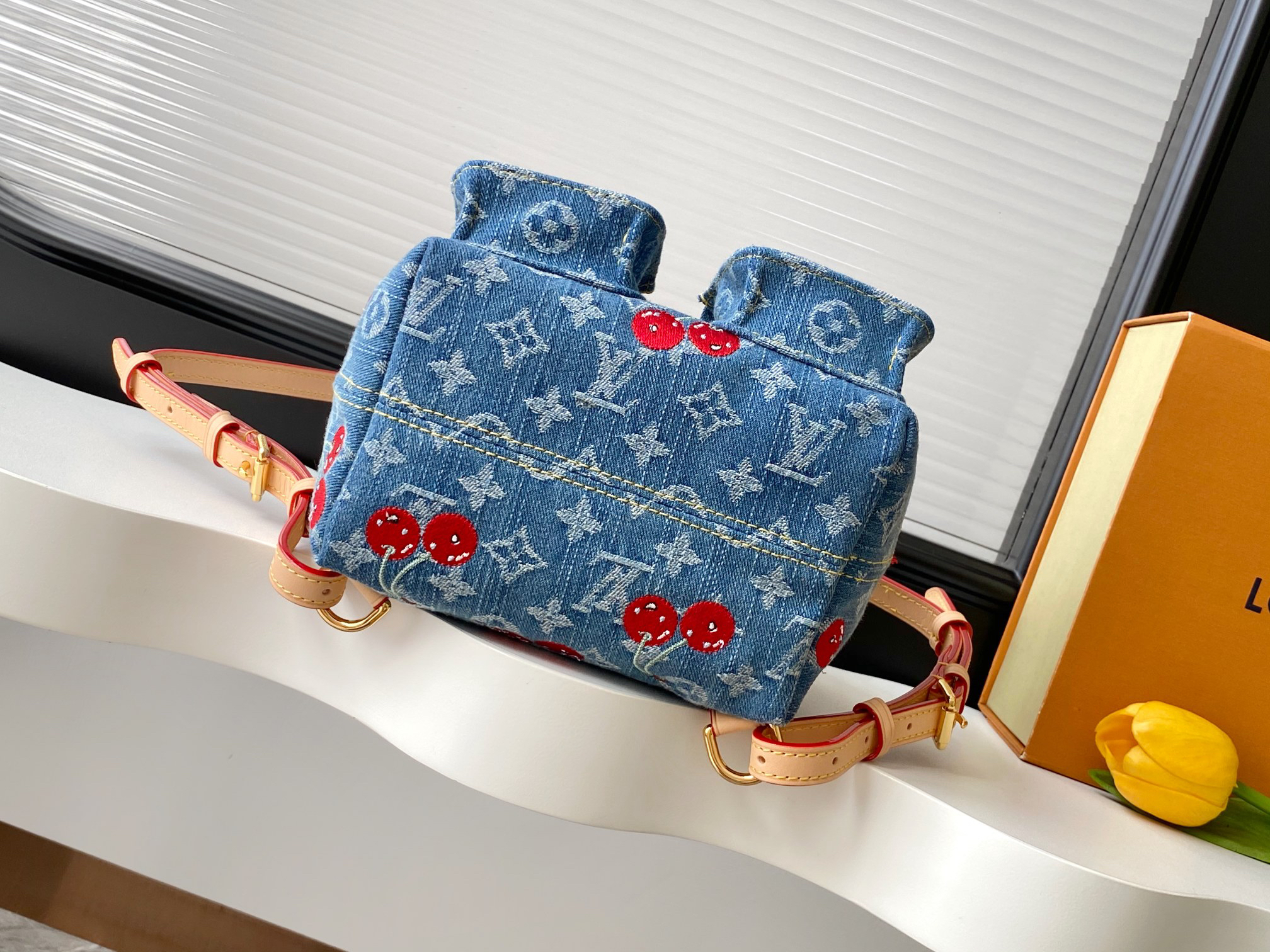 Louis Vuitton Venice Monogram Cherry Denim Shoulder Bag - Image 4
