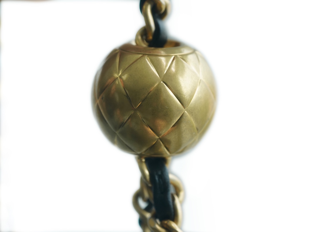Mini Lambskin Shoulder Bag with Adjustable Metal Ball Strap - Image 4