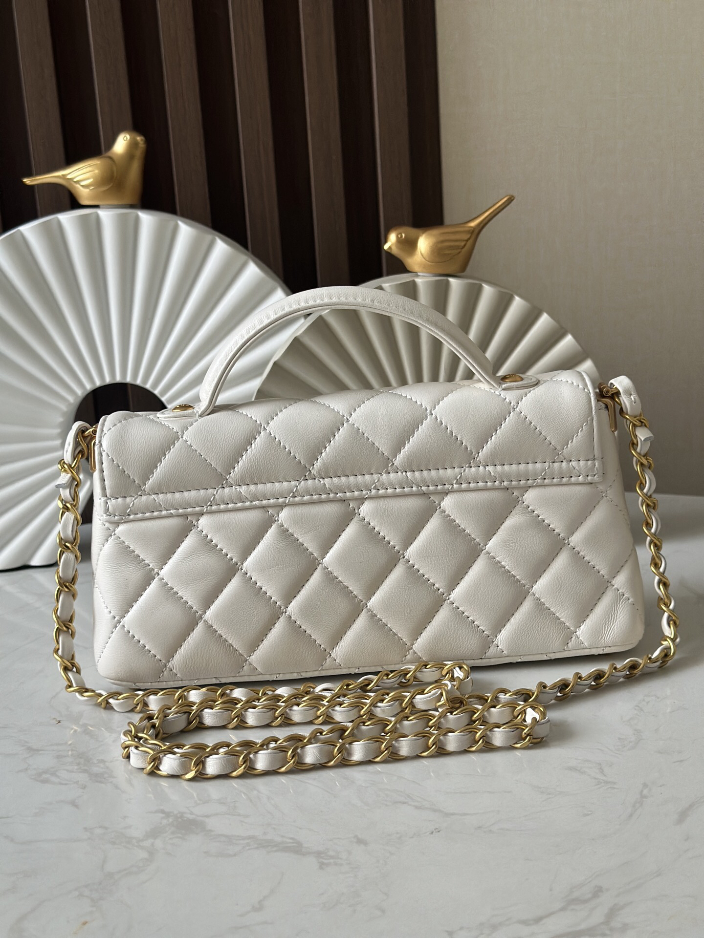 Kelly-Style Handbag in Black with Gold Hardware - Image 4