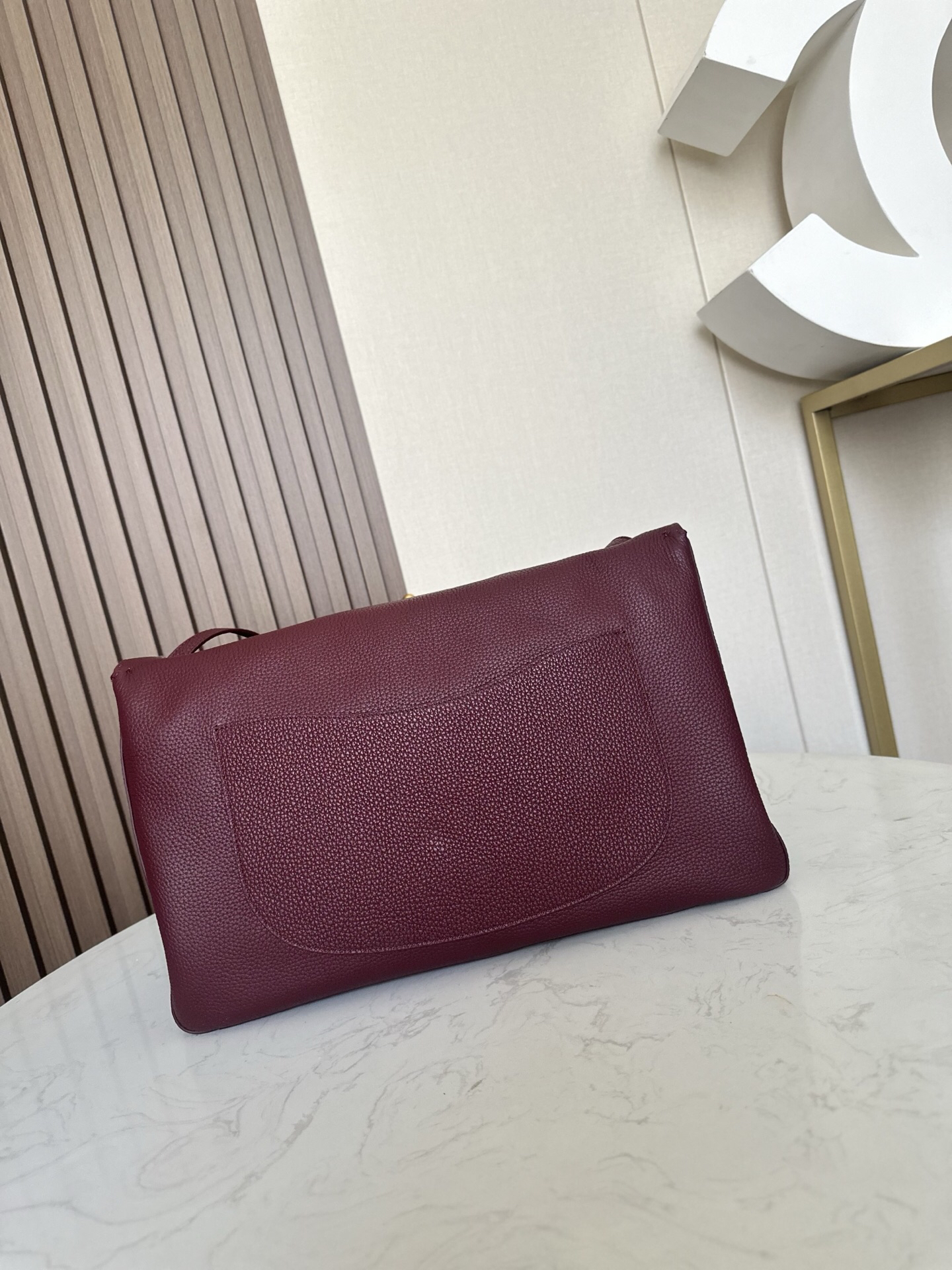 Chanel Wine-Red Maxi Flap Bag with Silver Clasp - Image 4