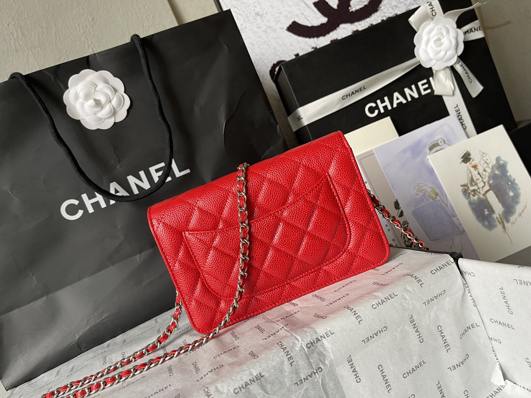 Chanel CF WOC Caviar Leather Chain Wallet - Image 4