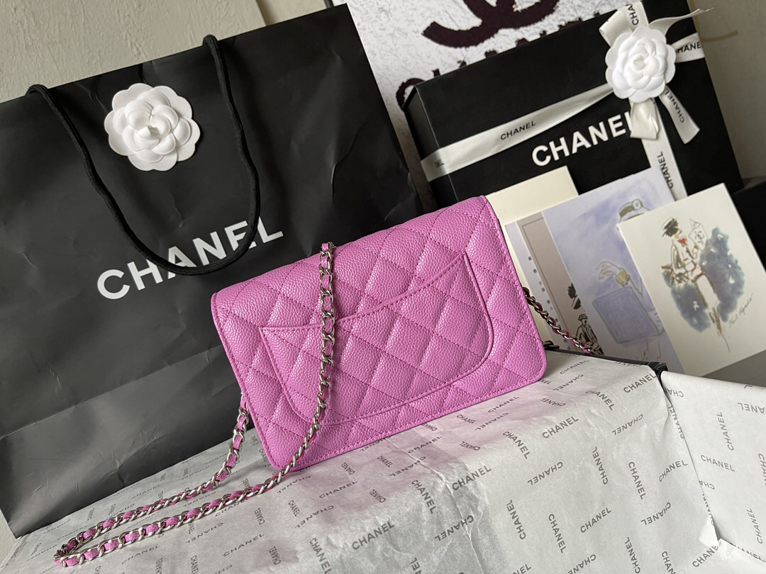 Chanel CF WOC Black Caviar Chain Wallet - Image 4