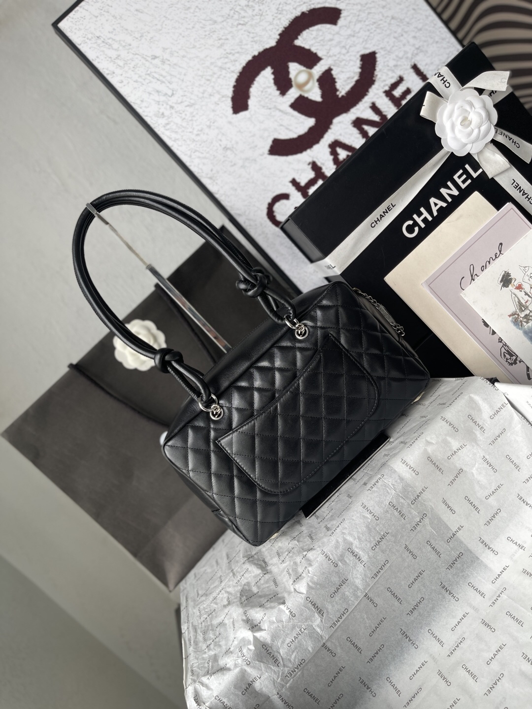 Chanel Black and White Panda Bowling Bag - Image 4
