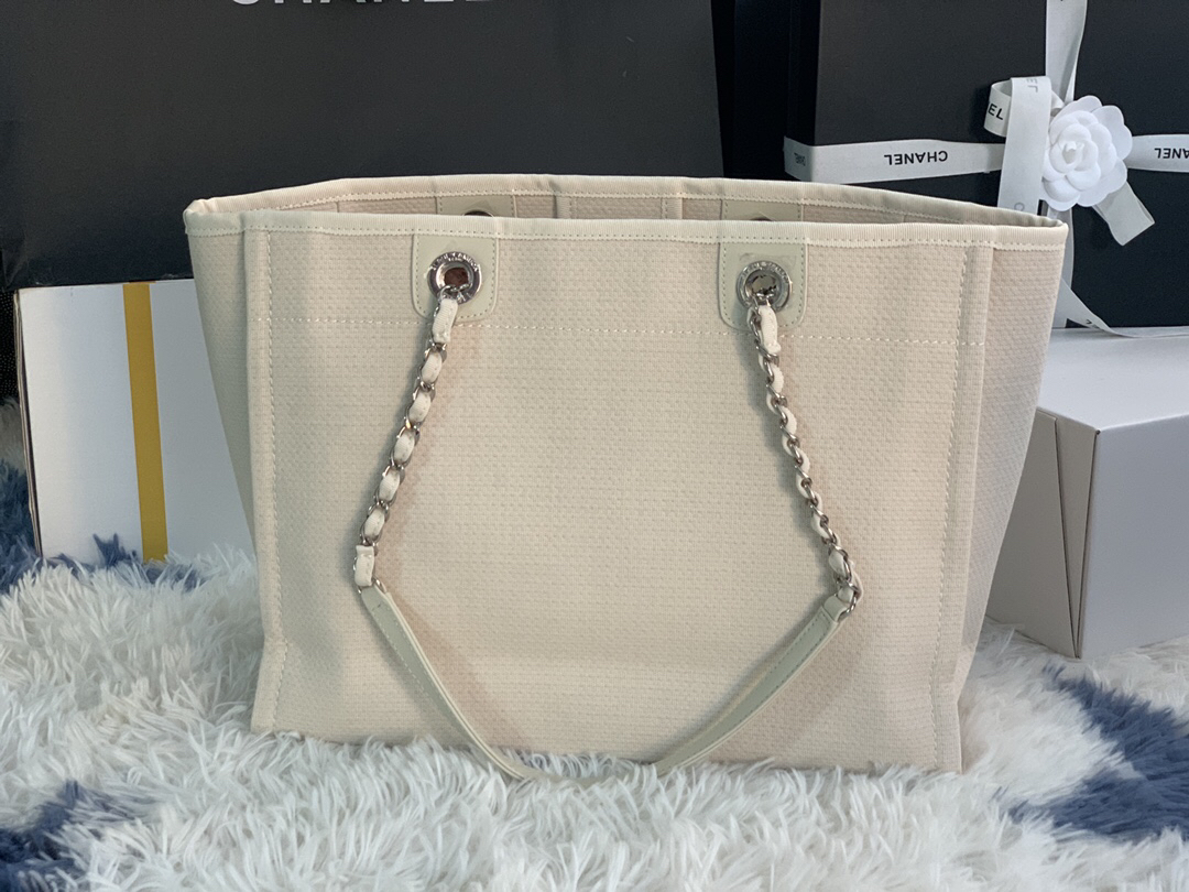 Chanel Denim Canvas Tote Bag - Image 4