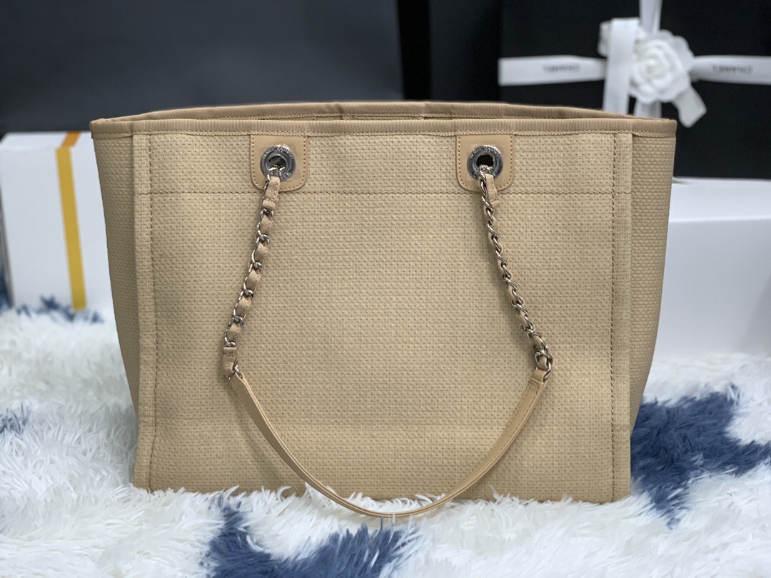 Chanel Denim Canvas Shopping Tote Bag - Image 4