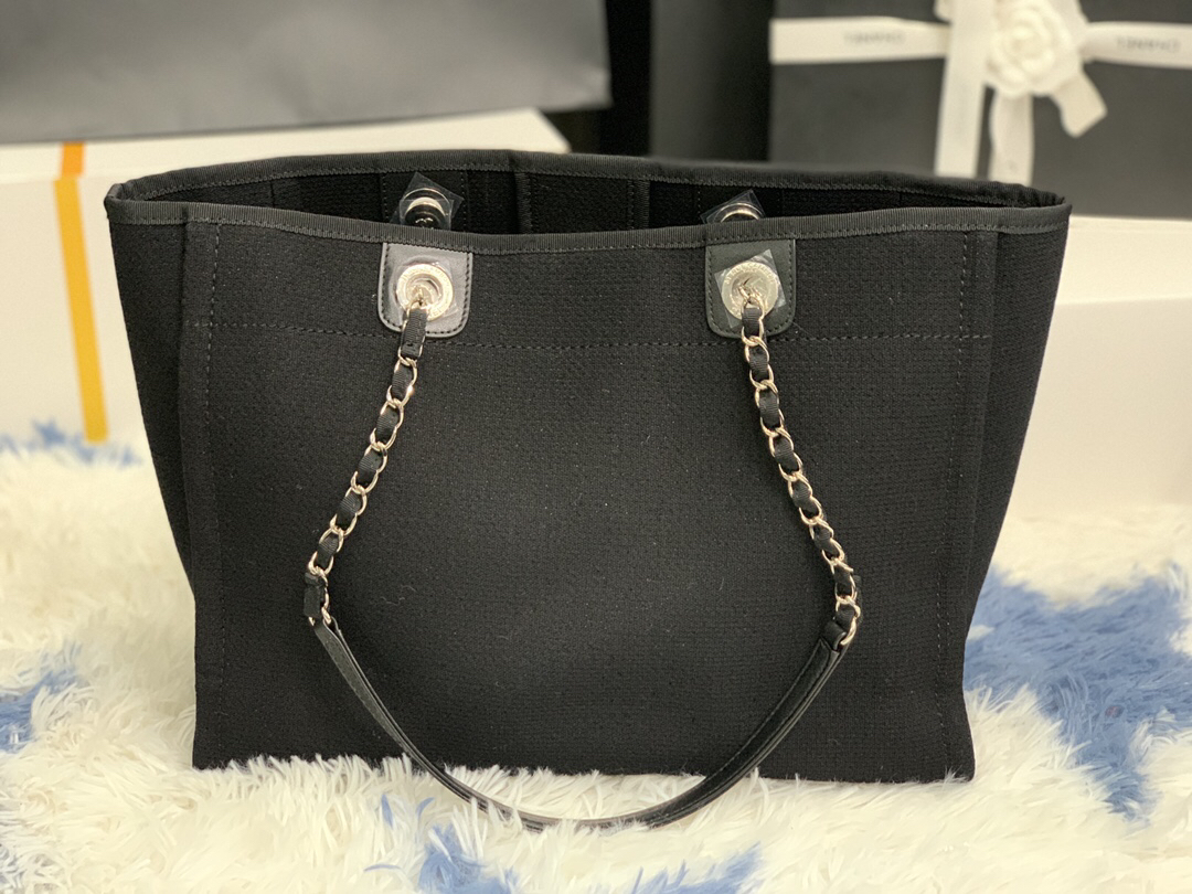 Chanel Denim Canvas Travel Shopping Tote Bag - Image 4