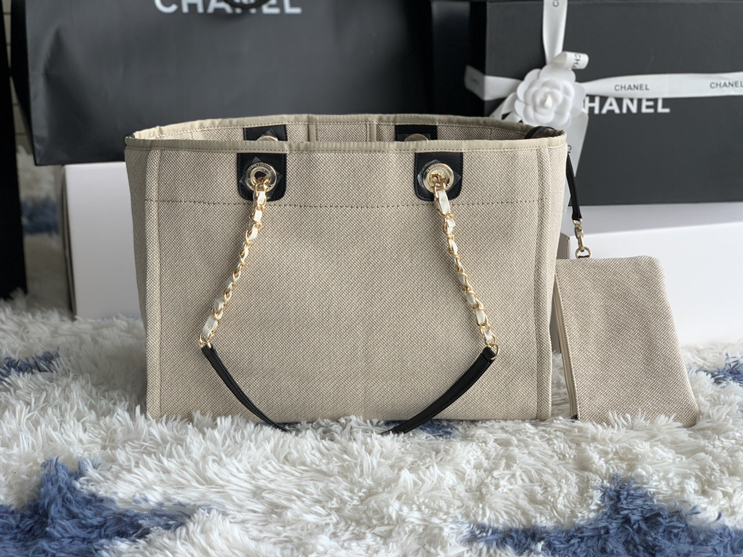 Chanel Denim Canvas Tote Bag - Image 4