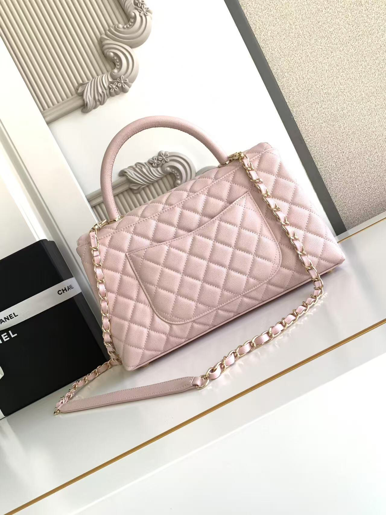 Chanel Coco Handle Caviar Leather Top Handle Bag - Image 4