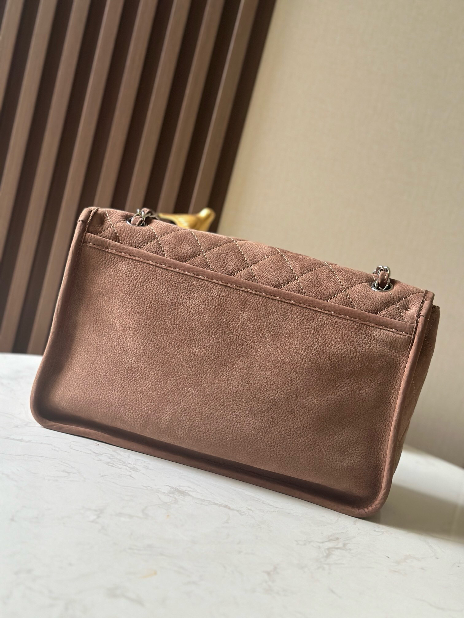 Brown Double-Pocket Zip Tote Bag - Image 4