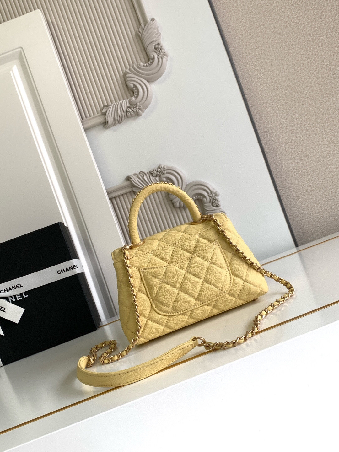 Chanel Mini Coco Handle Flap Handbag AS2215 - Image 4