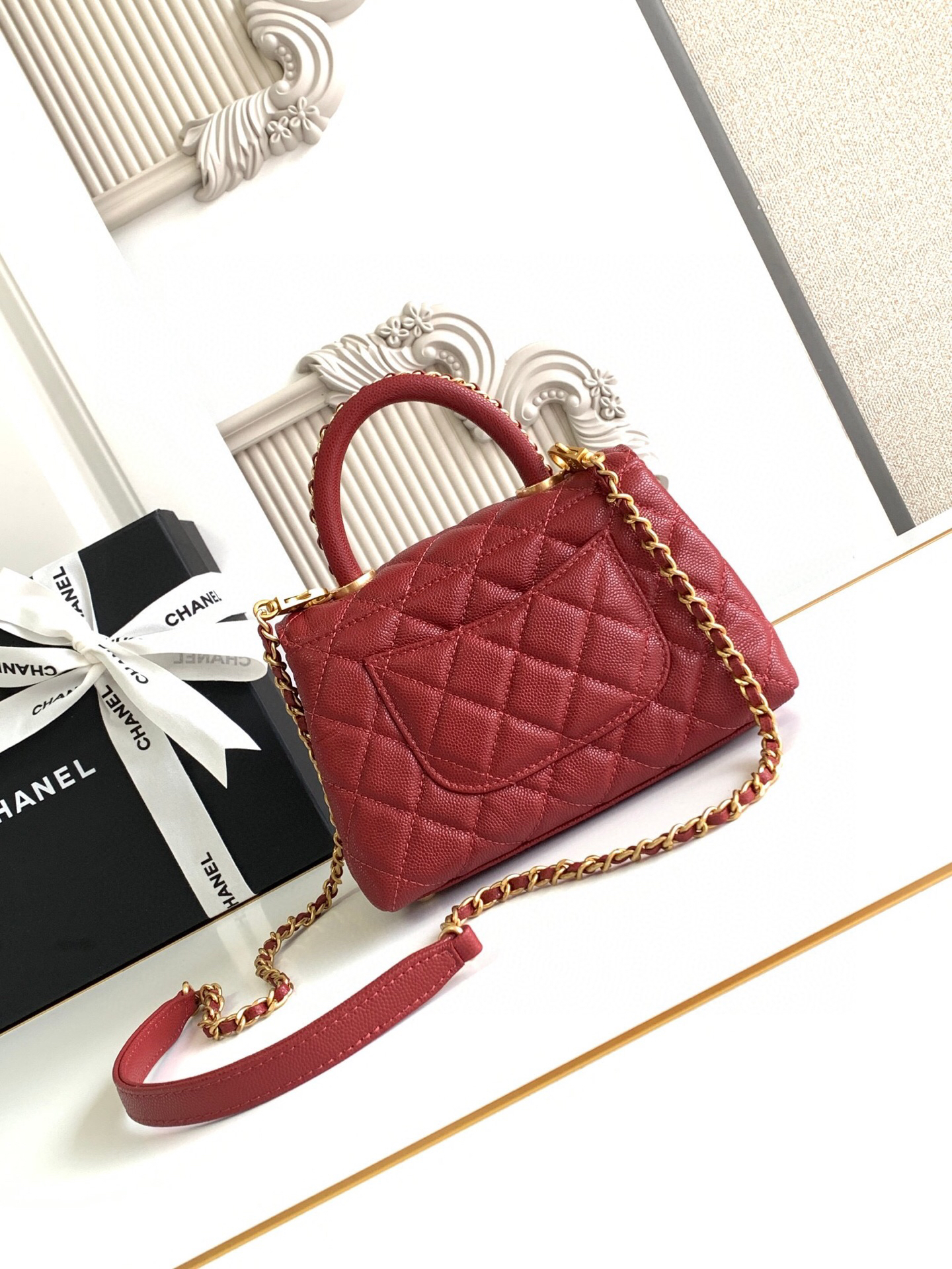 Chanel Coco Handle Mini Flap Handbag AS2215 - Image 4