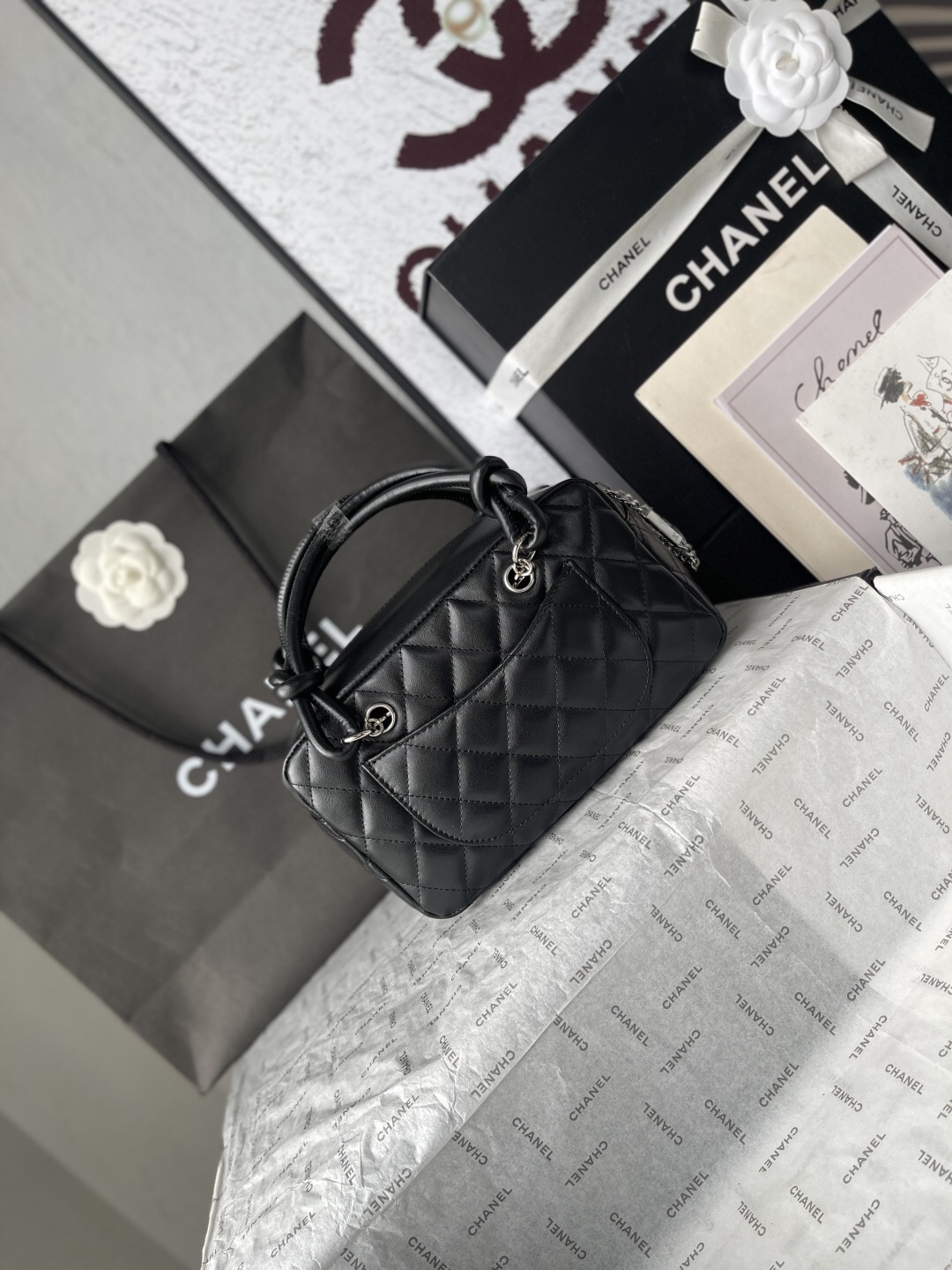 Chanel Black and White Panda Bowling Pillow Bag - Image 4