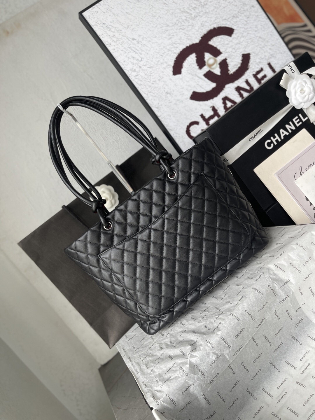 Chanel Black and White Panda Bowling Bag - Image 4