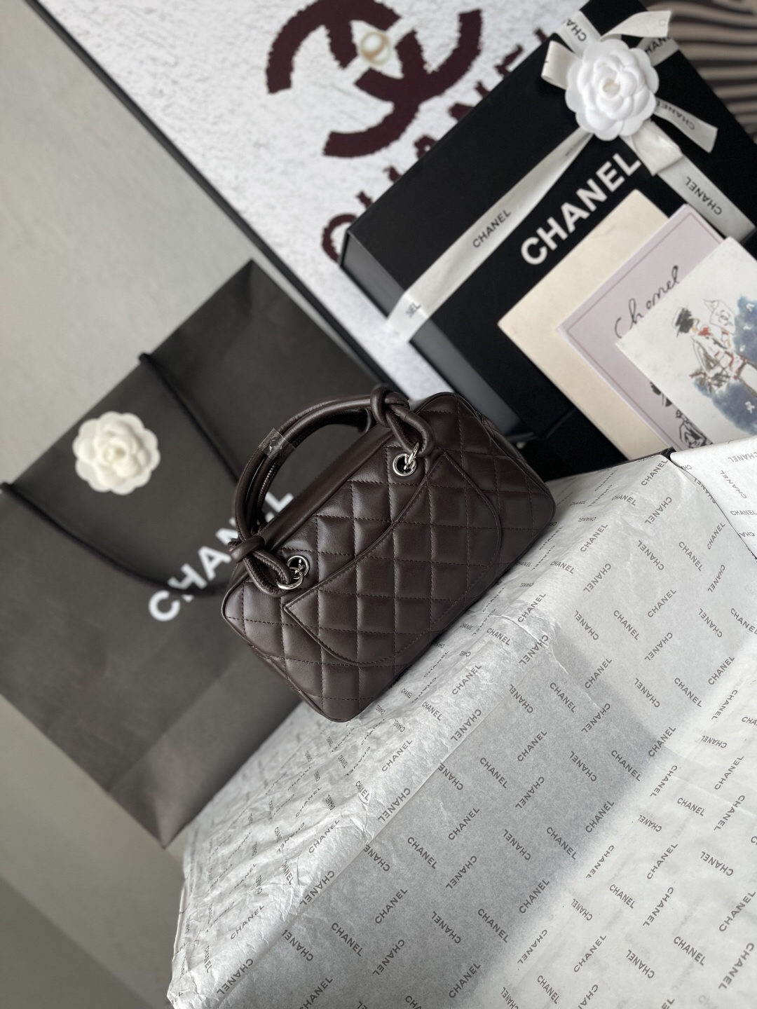 Chanel Black and White Panda Bowling Bag - Image 4