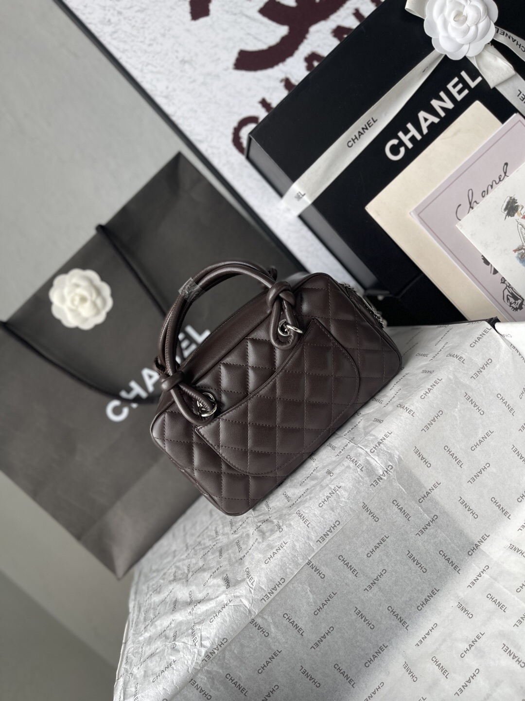 Chanel Black and White Panda Bowling Pillow Bag - Image 4