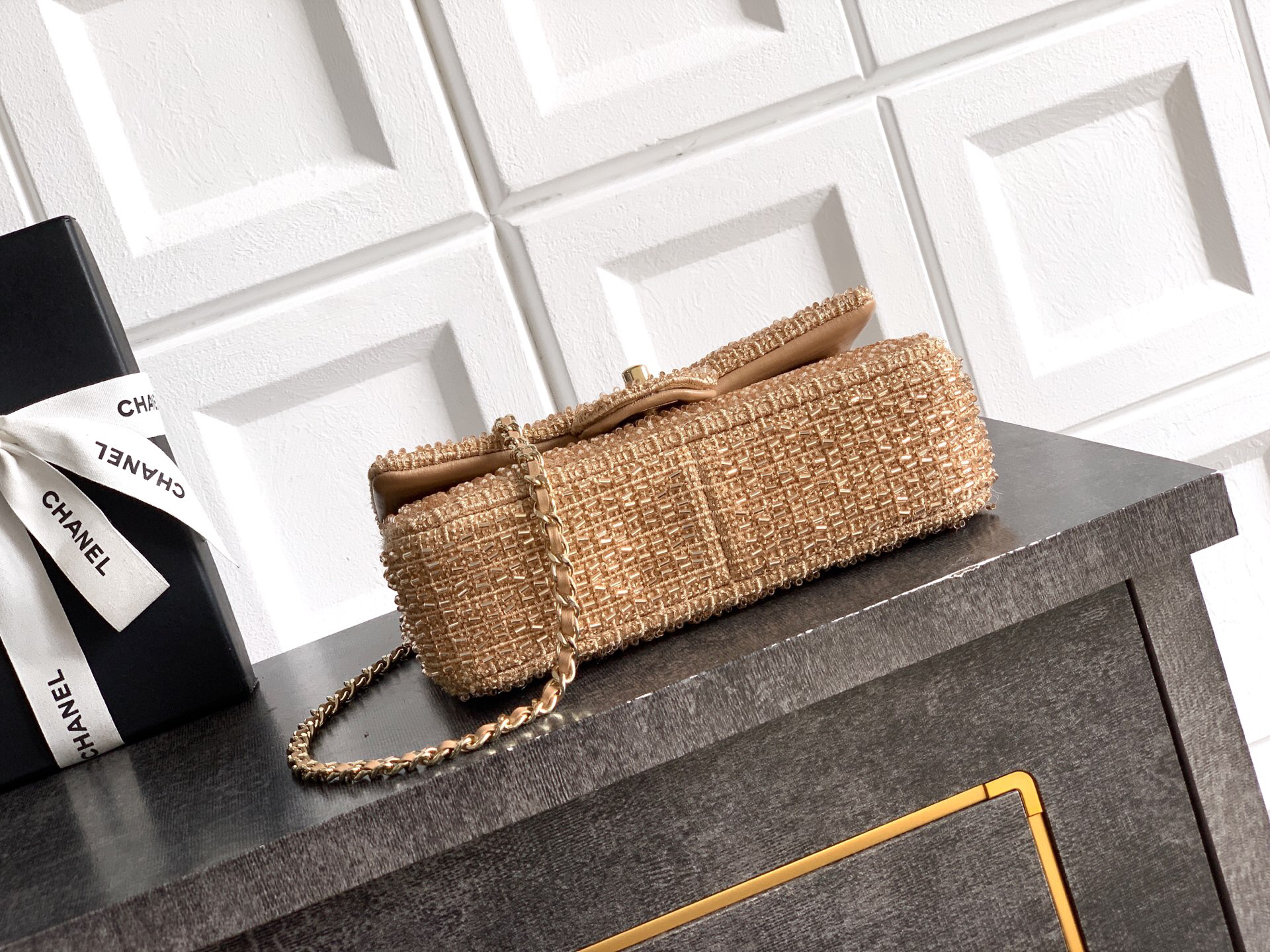 Chanel Woven Mini Evening Bag with Gold-Tone Chain - Image 4