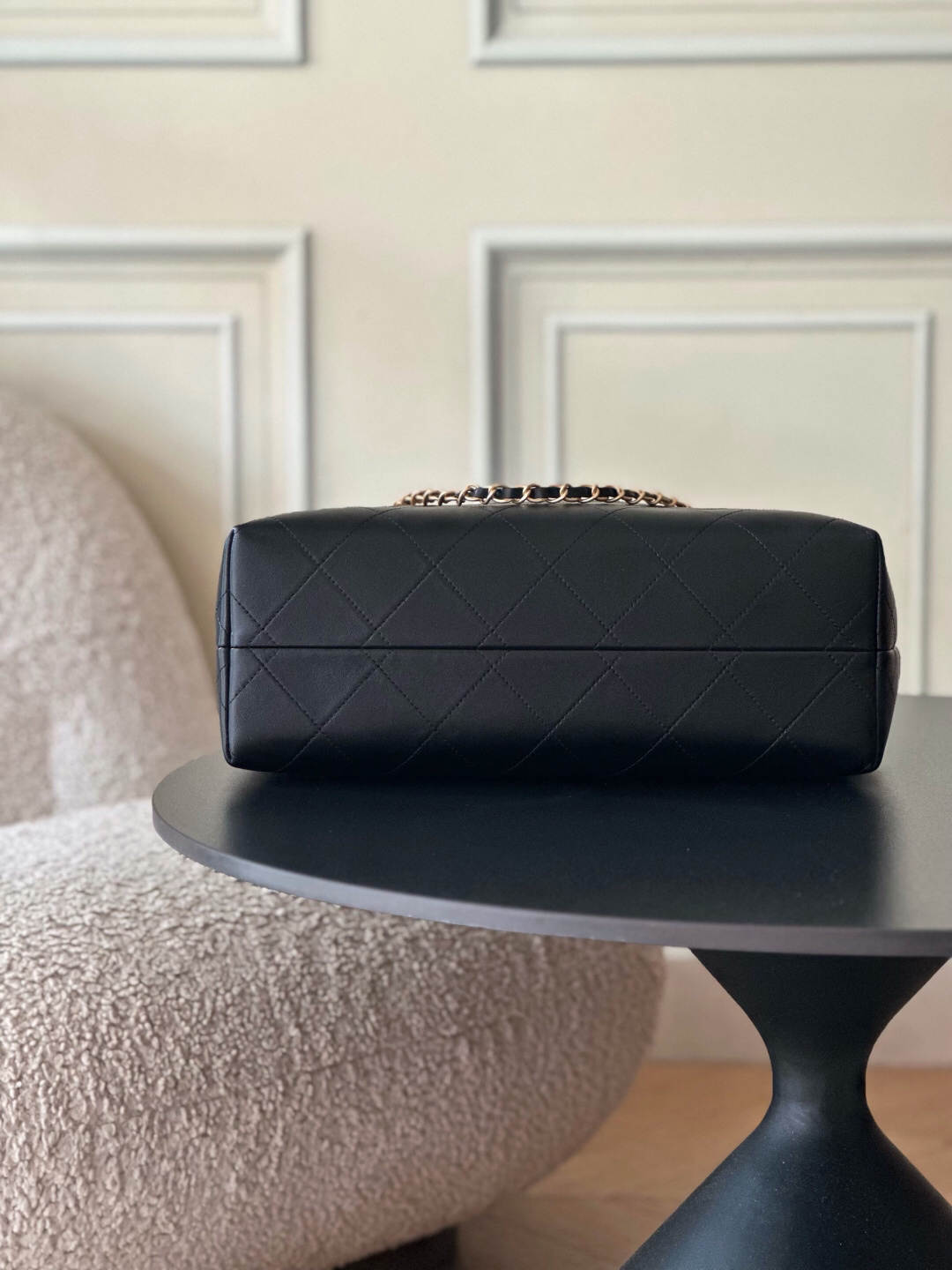 Velvet Handmade Box Handbag with Attached Mini Bag - Image 4