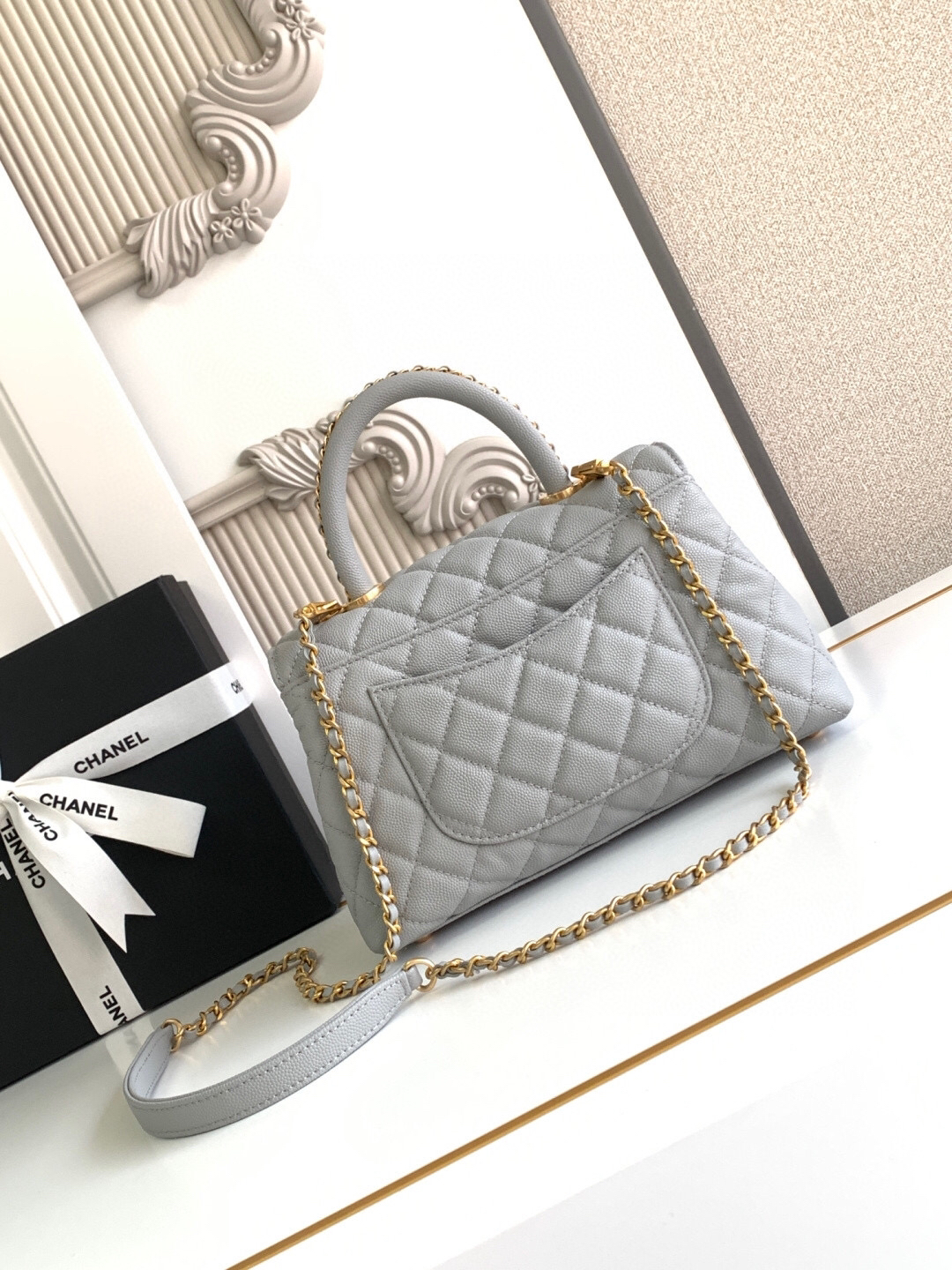 Chanel Coco Handle Classic Leather Top-Handle Bag - Image 4