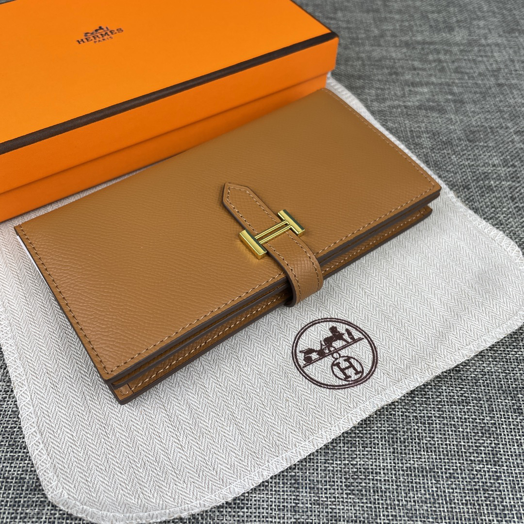 Hermes Epsom Leather Zip Pocket Vertical Wallet - Image 4