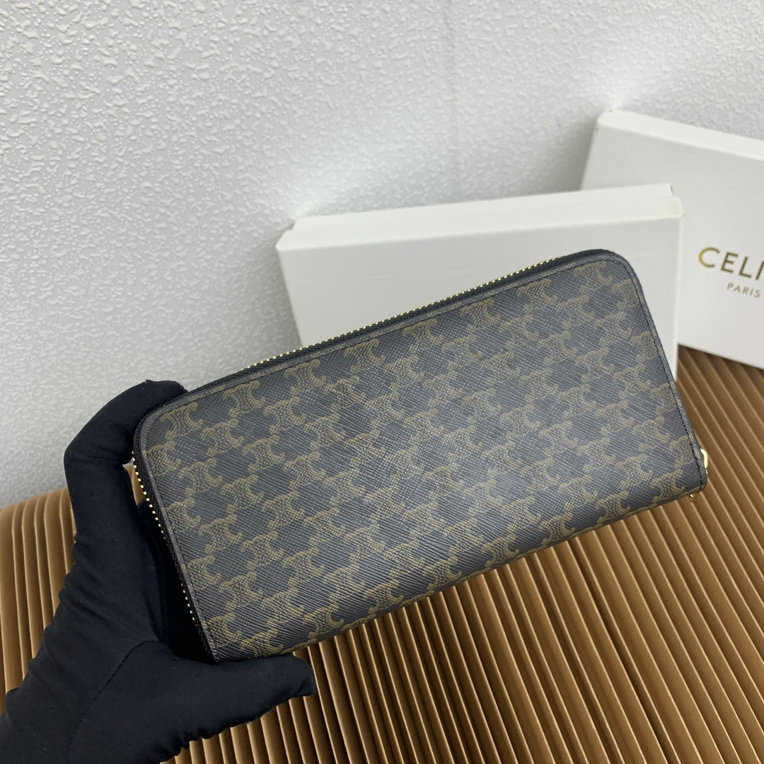 Celine Triomphe Canvas Large C Charm Zip Wallet - Image 4