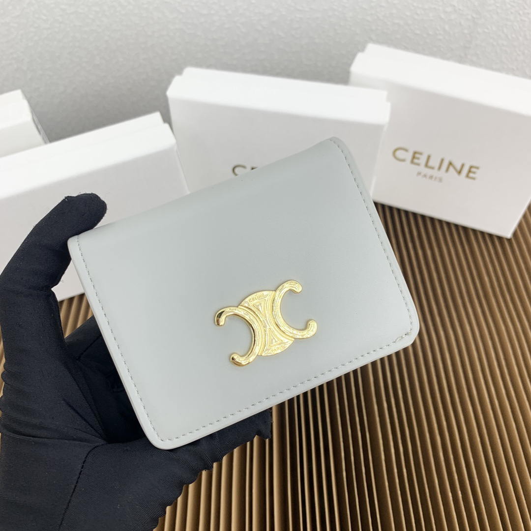 Celine Triomphe Cowhide Leather Wallet - Image 4