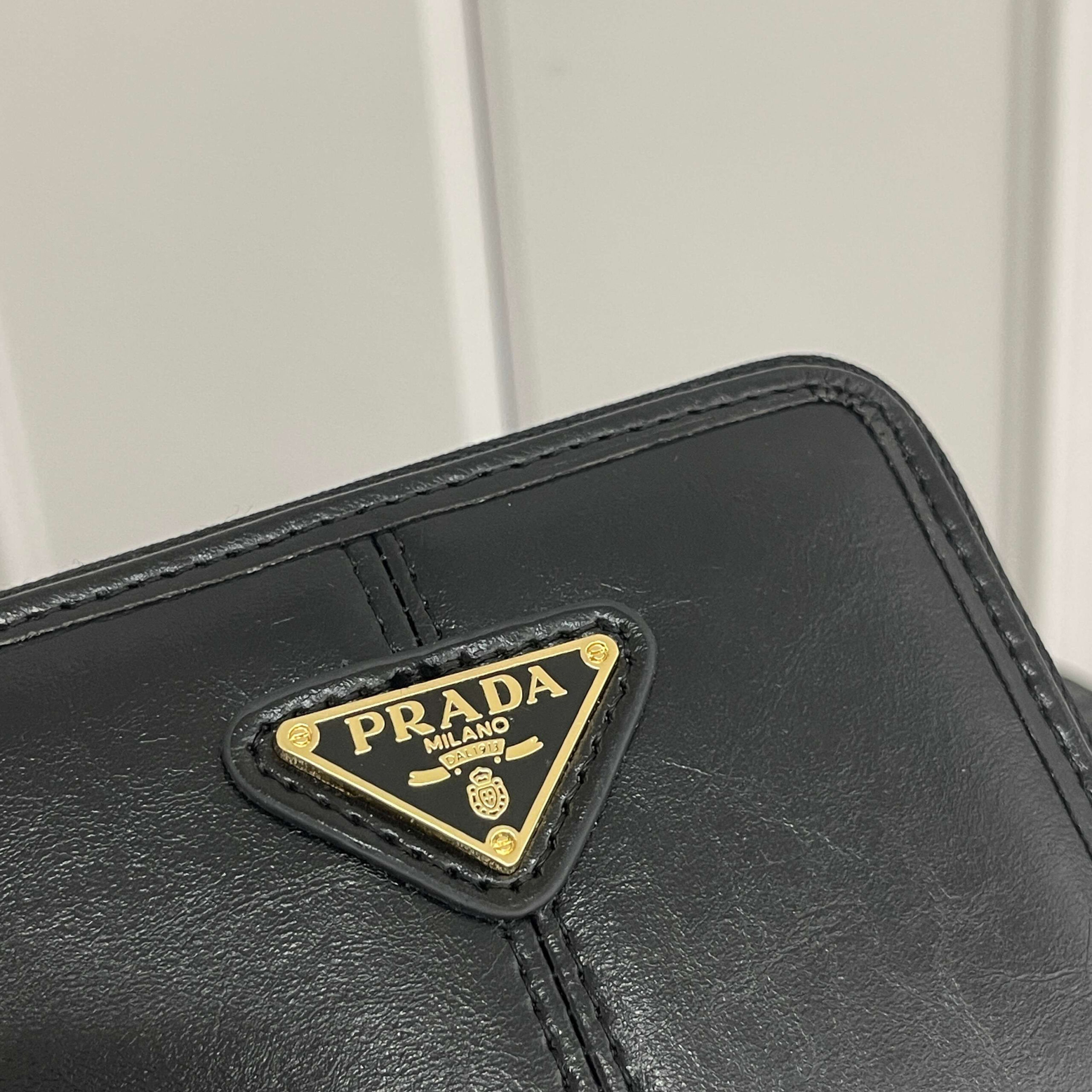 Prada Oil-Waxed Leather Logo Coin Purse - Image 4