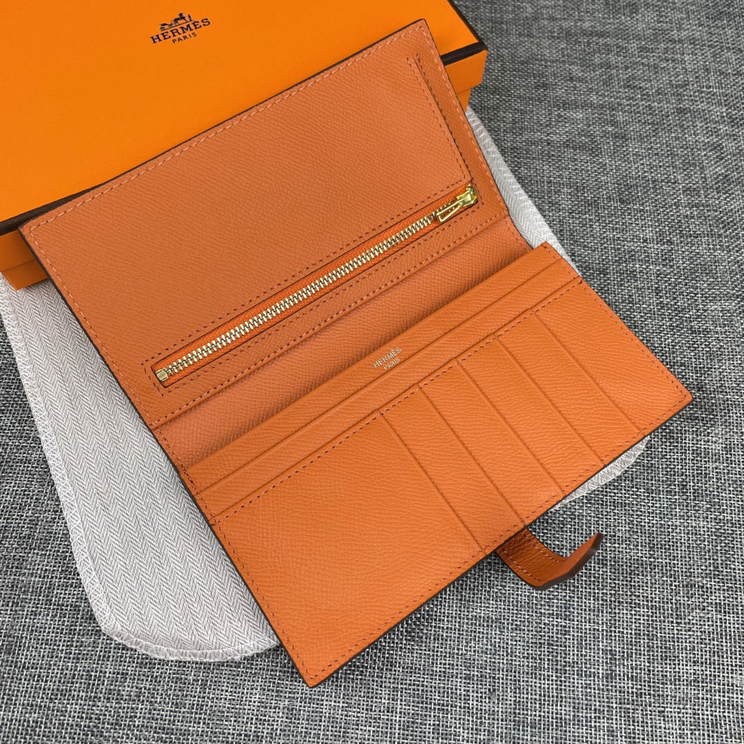 Hermes Epsom Leather Zip Pocket Long Wallet - Image 4