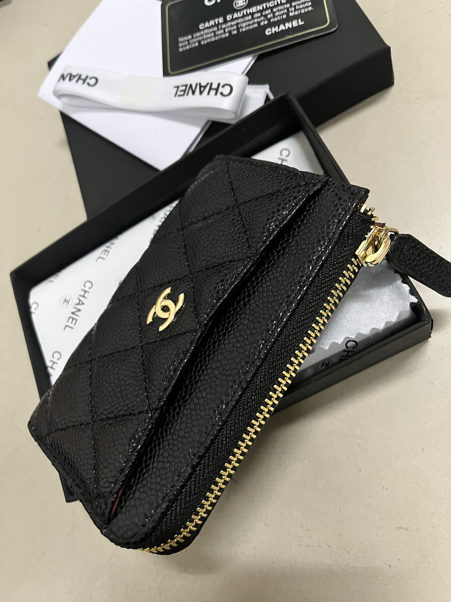 Chanel Caviar Leather Wallet A9685 - Image 4