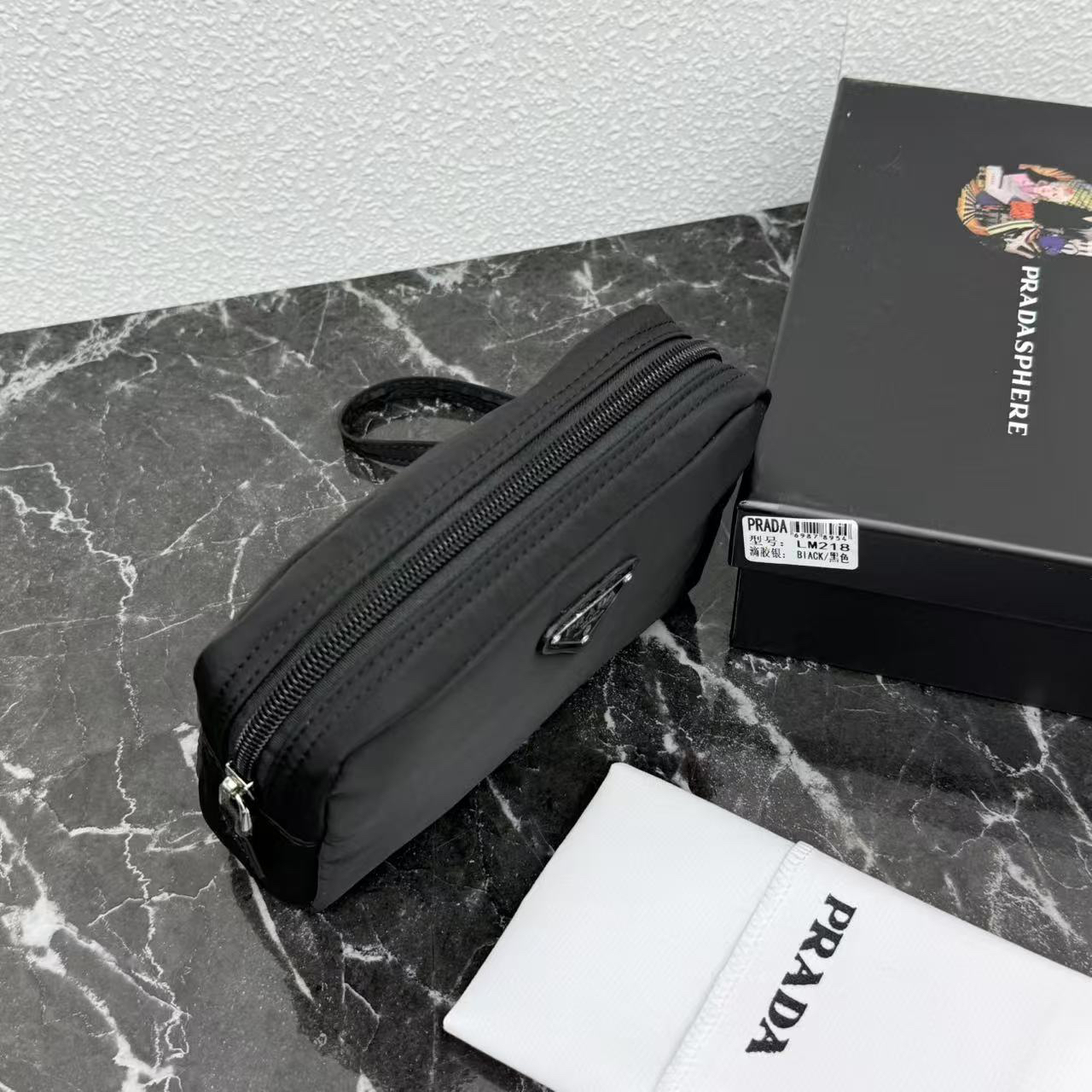 Prada Recycled Nylon Zip Clutch - Image 4