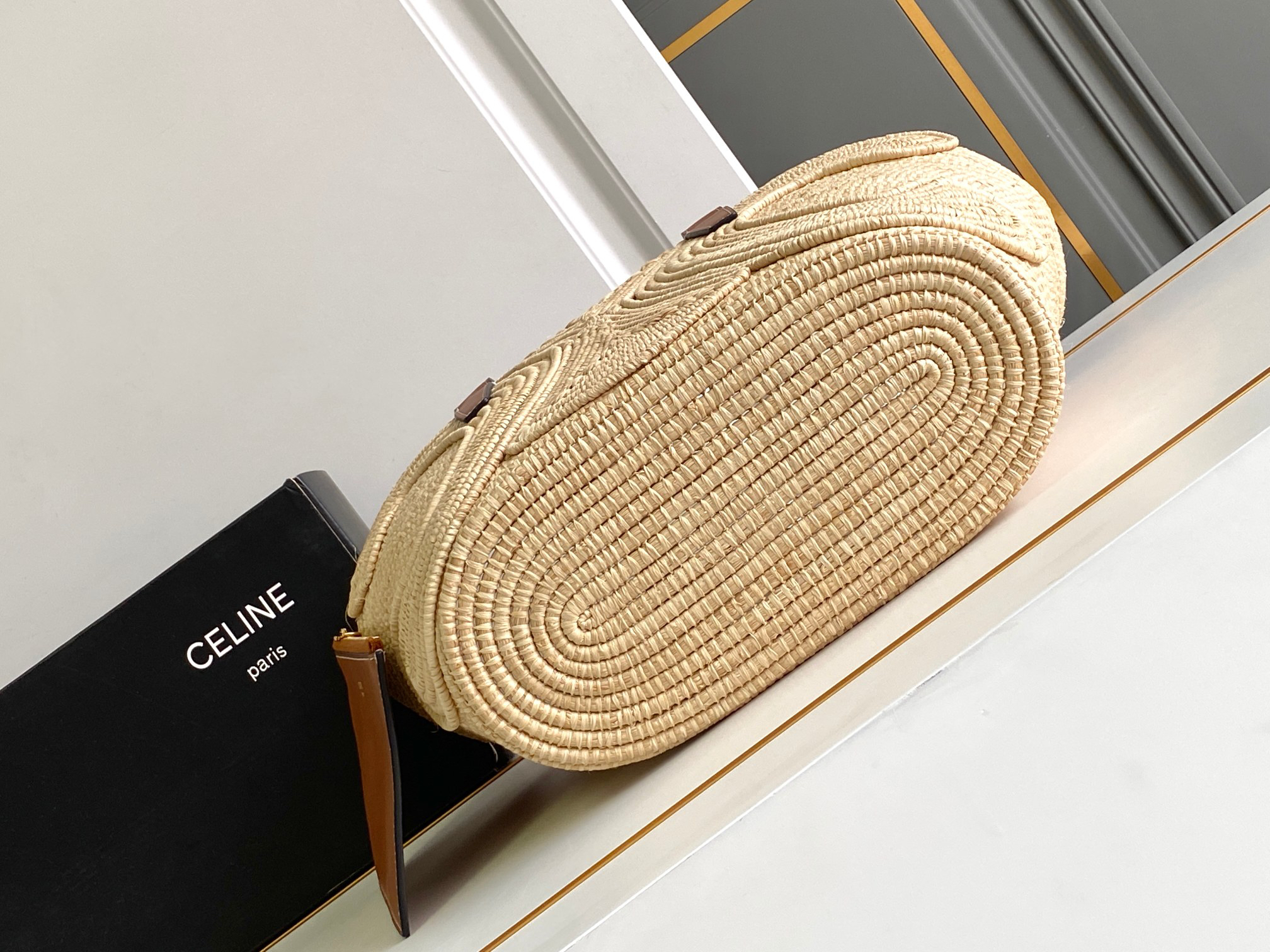 Celine Triomphe Small Woven Basket Bag - Image 4