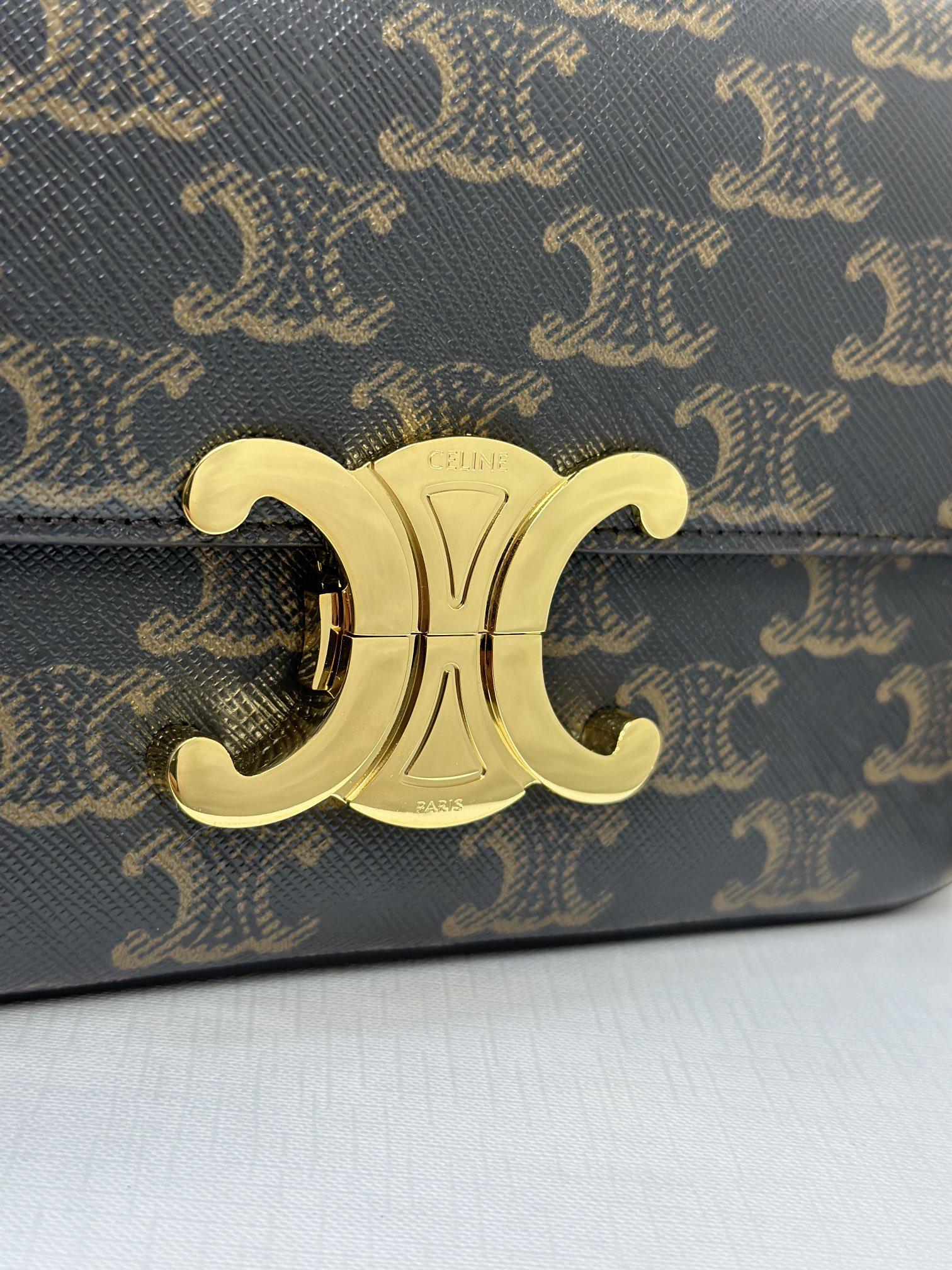 TRIOME Logo-Print Crossbody Bag in C Fabric with Leather Trim - Image 4