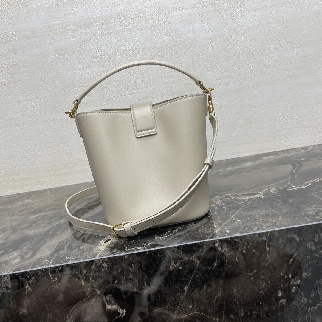 Celine Louise Small Smooth Calfskin Leather Bucket Bag - Image 4