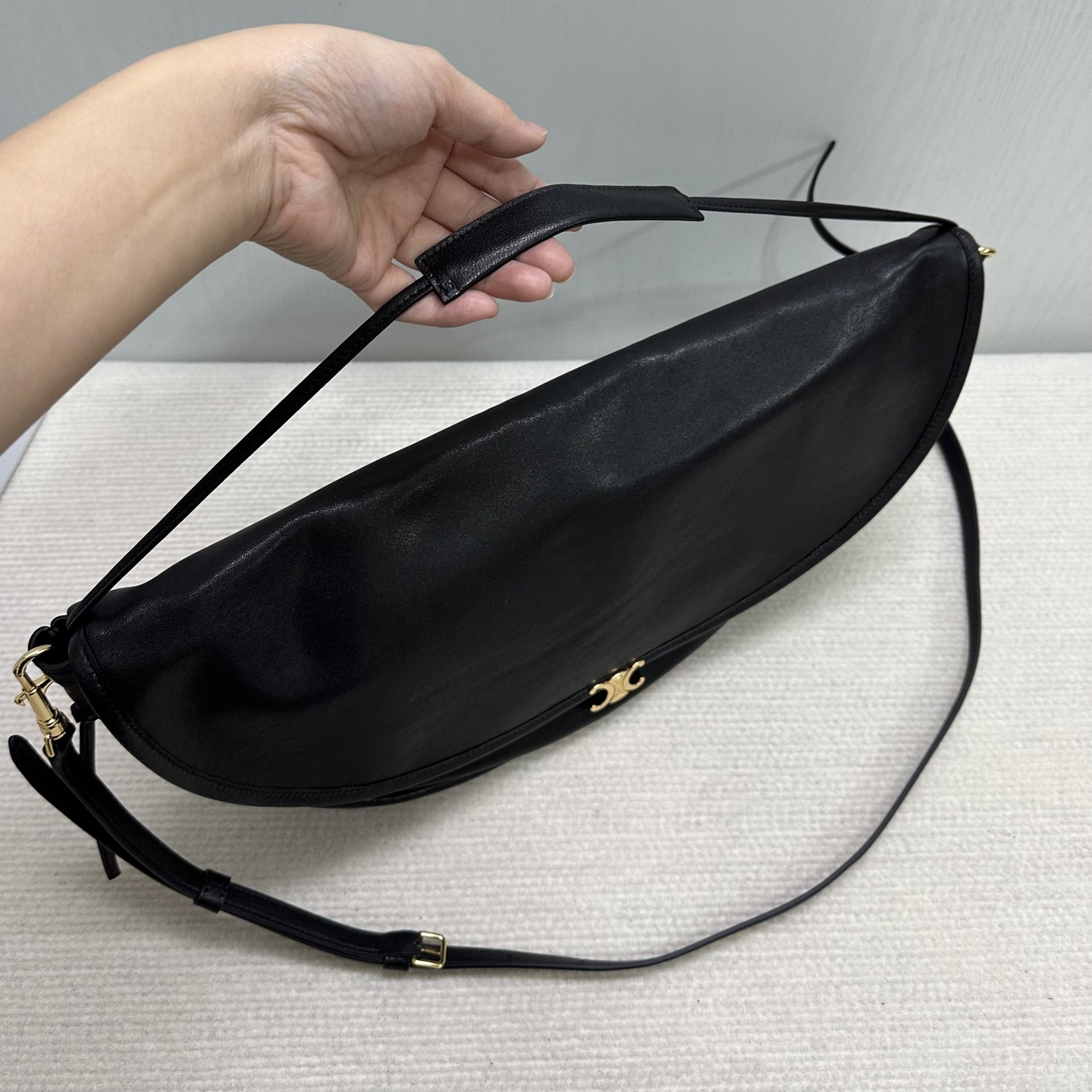 Celine Soft Triome Half Moon Bag - Image 4