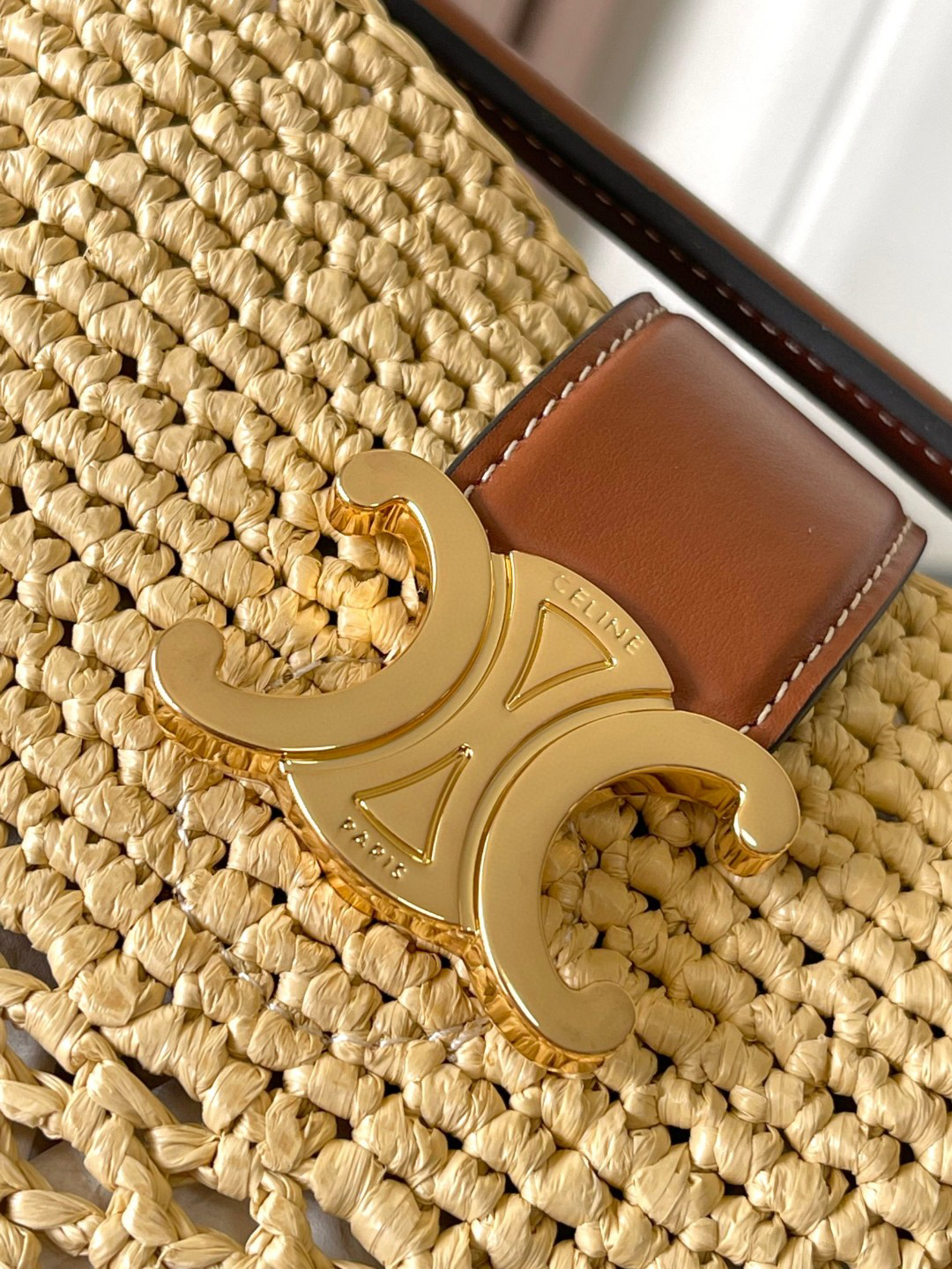 Celine Louise Small Woven Bucket Bag - Image 5